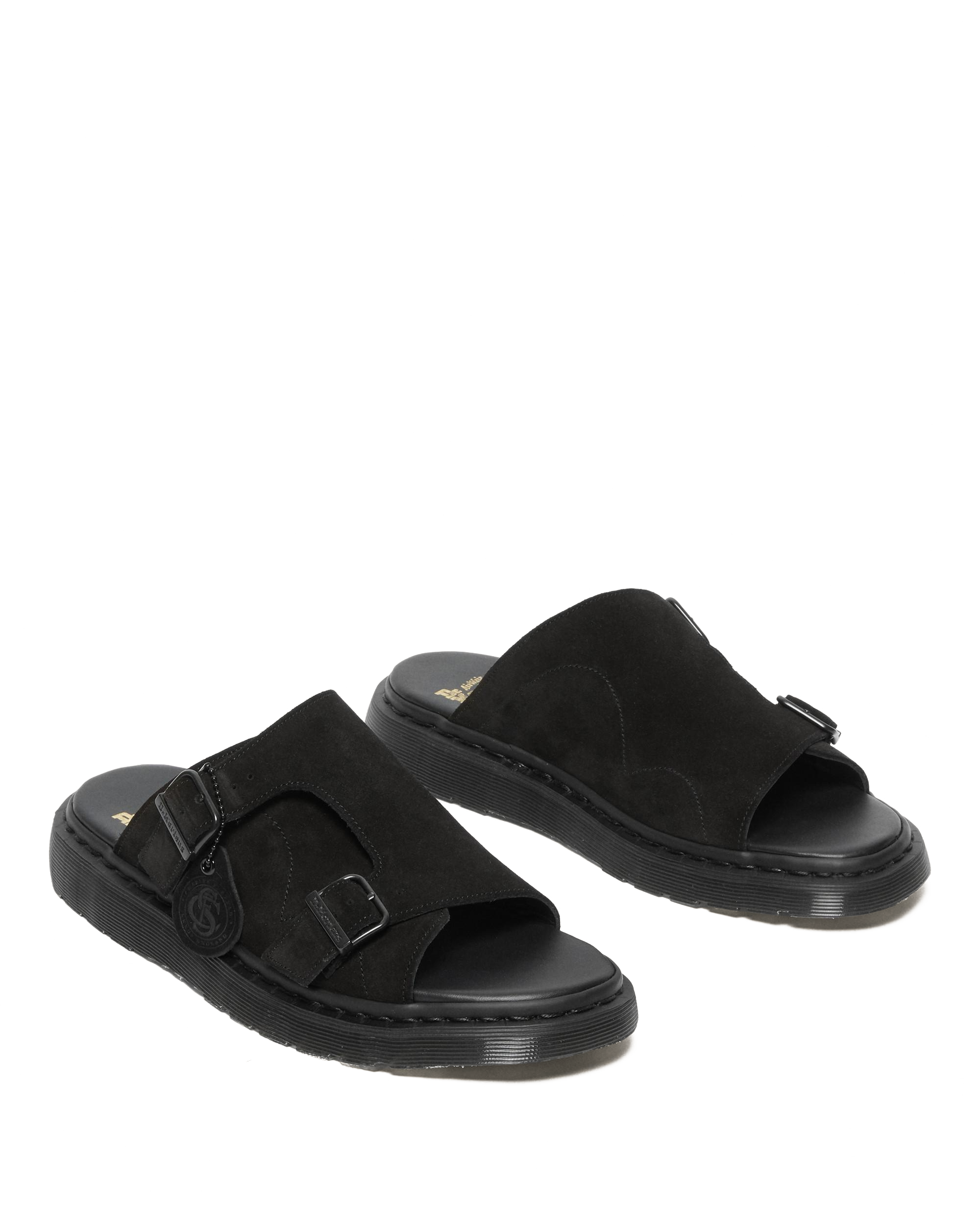 Dayne Made in England Suede Slide Sandals in Black | Dr. Martens™