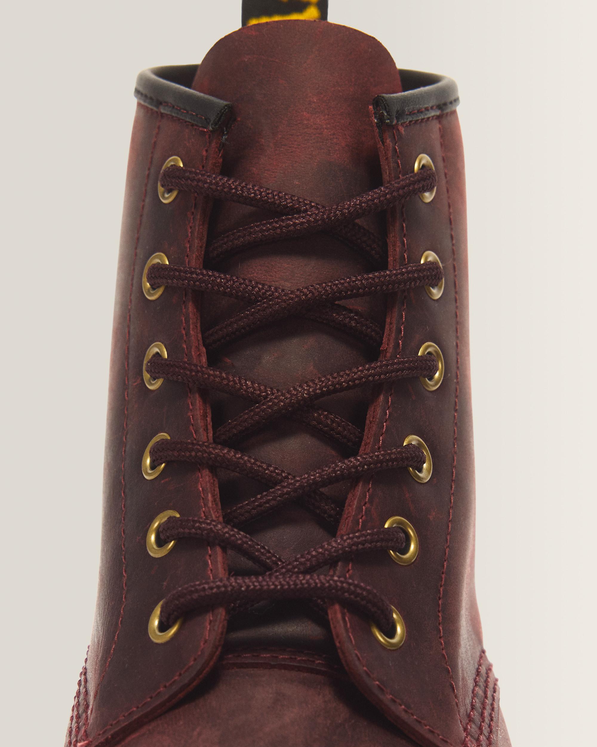 101 6 Eye Crazy Horse Leather Lace Up Boots