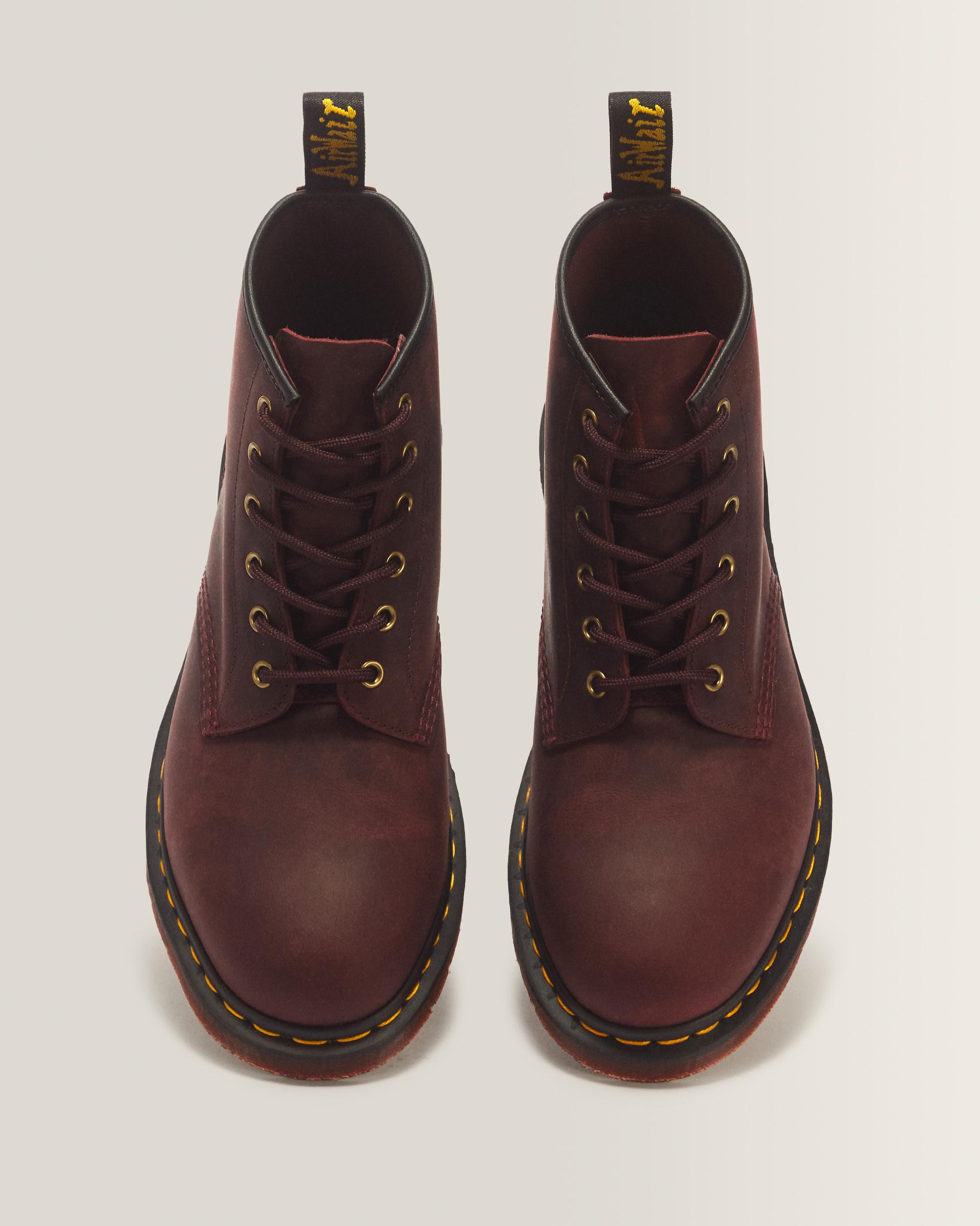 101 6 Eye Crazy Horse Leather Lace Up Boots