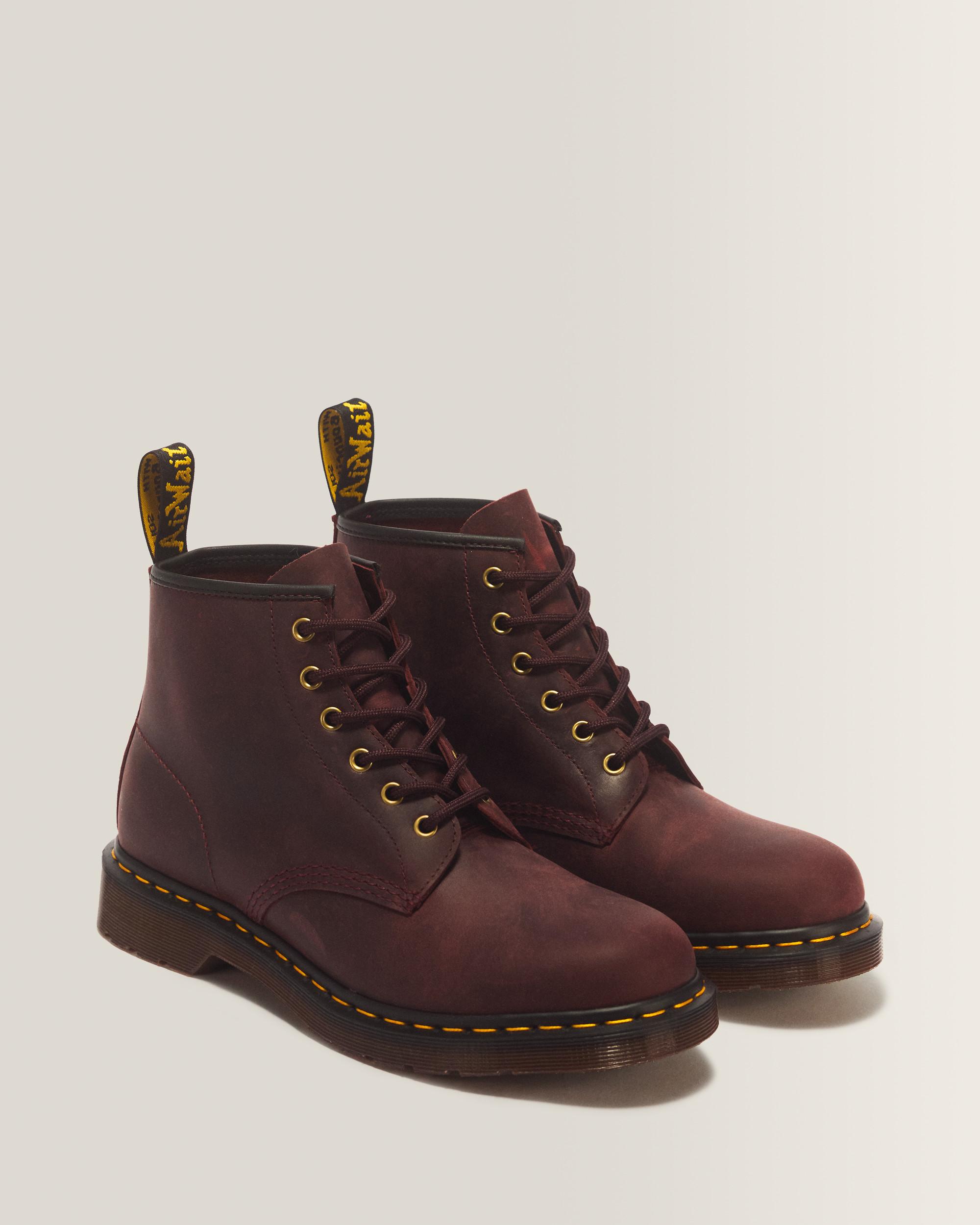101 6 Eye Crazy Horse Leather Lace Up Boots