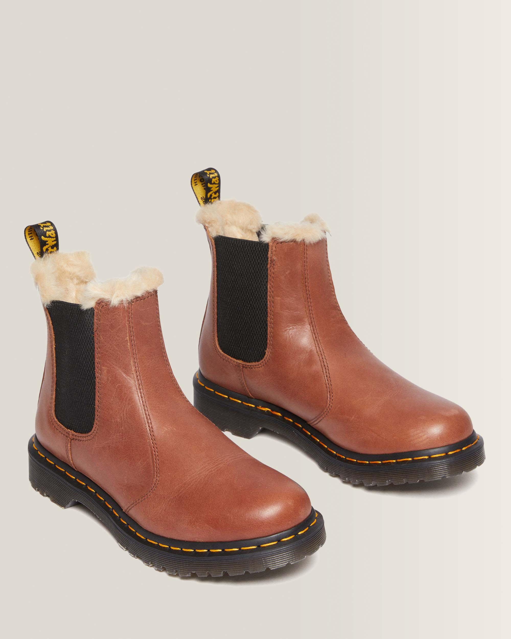 2976 Leonore Imitatiebont Gevoerde Chelsea Boots