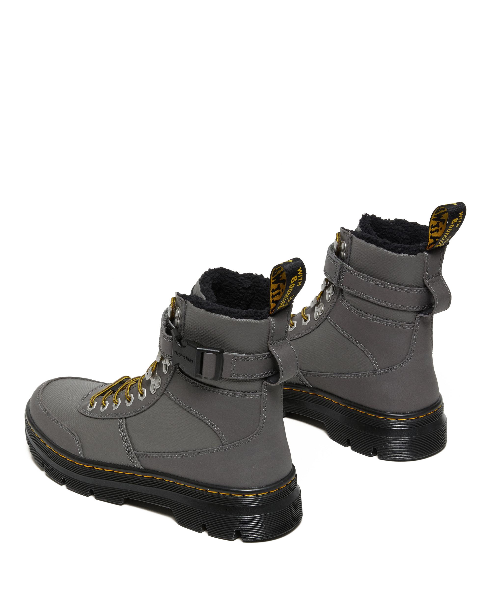 Combs Tech Faux Fur-Lined Utility Boots in Gunmetal | Dr. Martens™