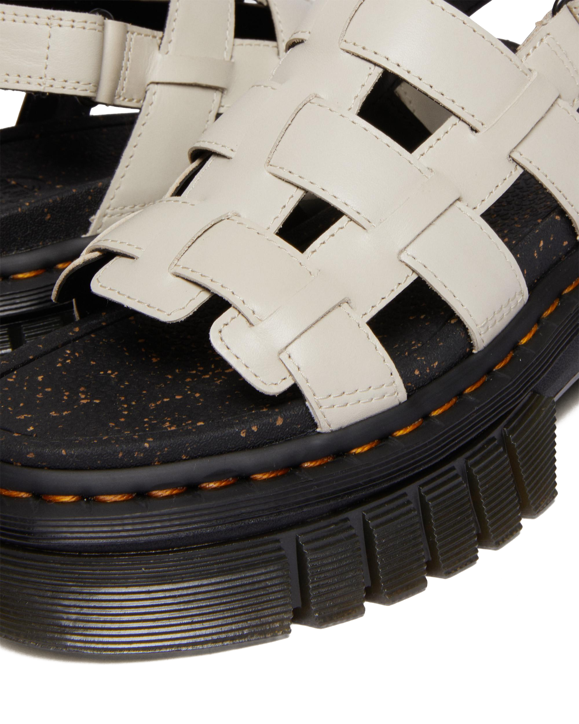 Ricki Nappa Lux Leather Platform Gladiator Sandals in Cobblestone