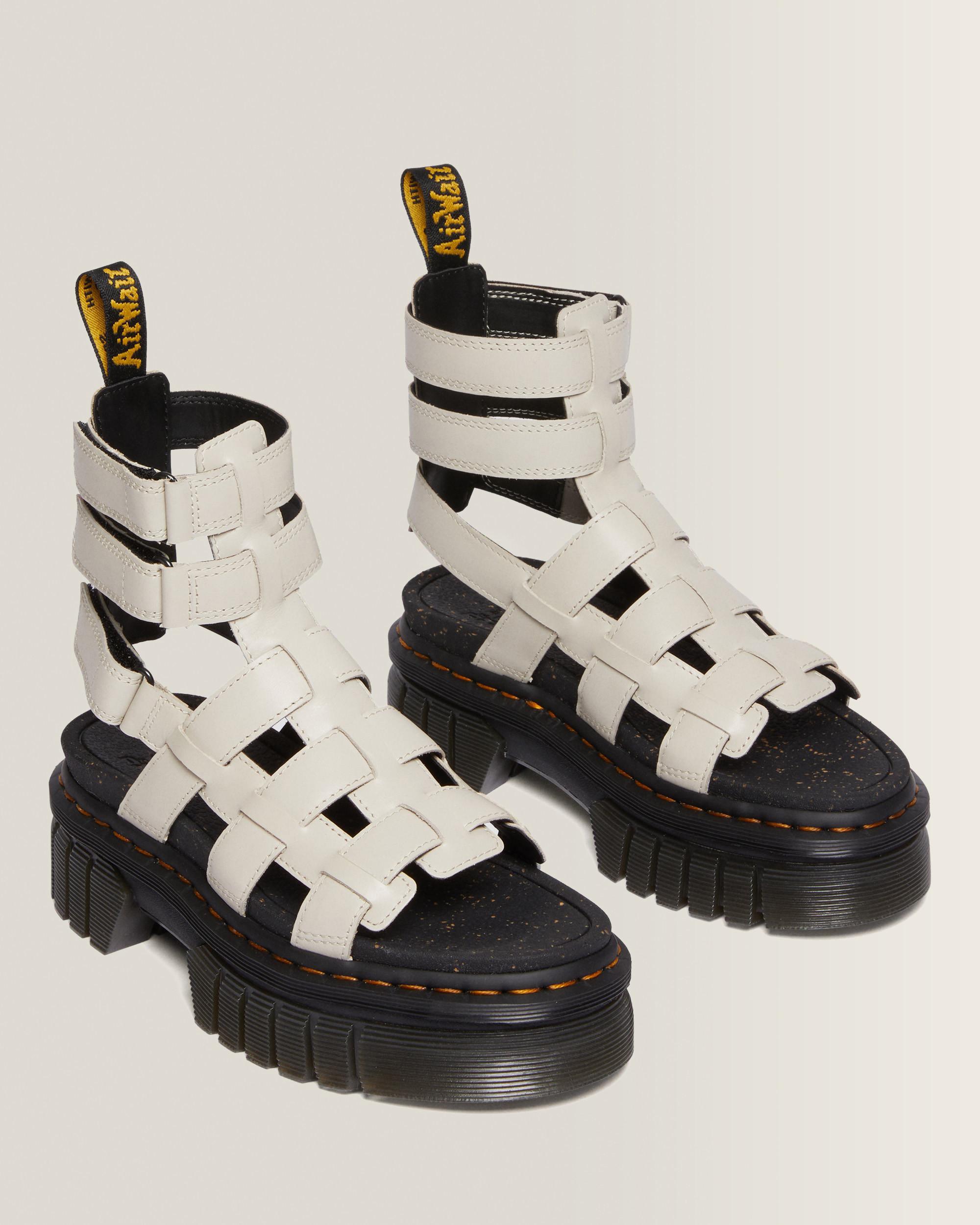 Ricki Nappa Lux Leather Platform Gladiator Sandals in Cobblestone