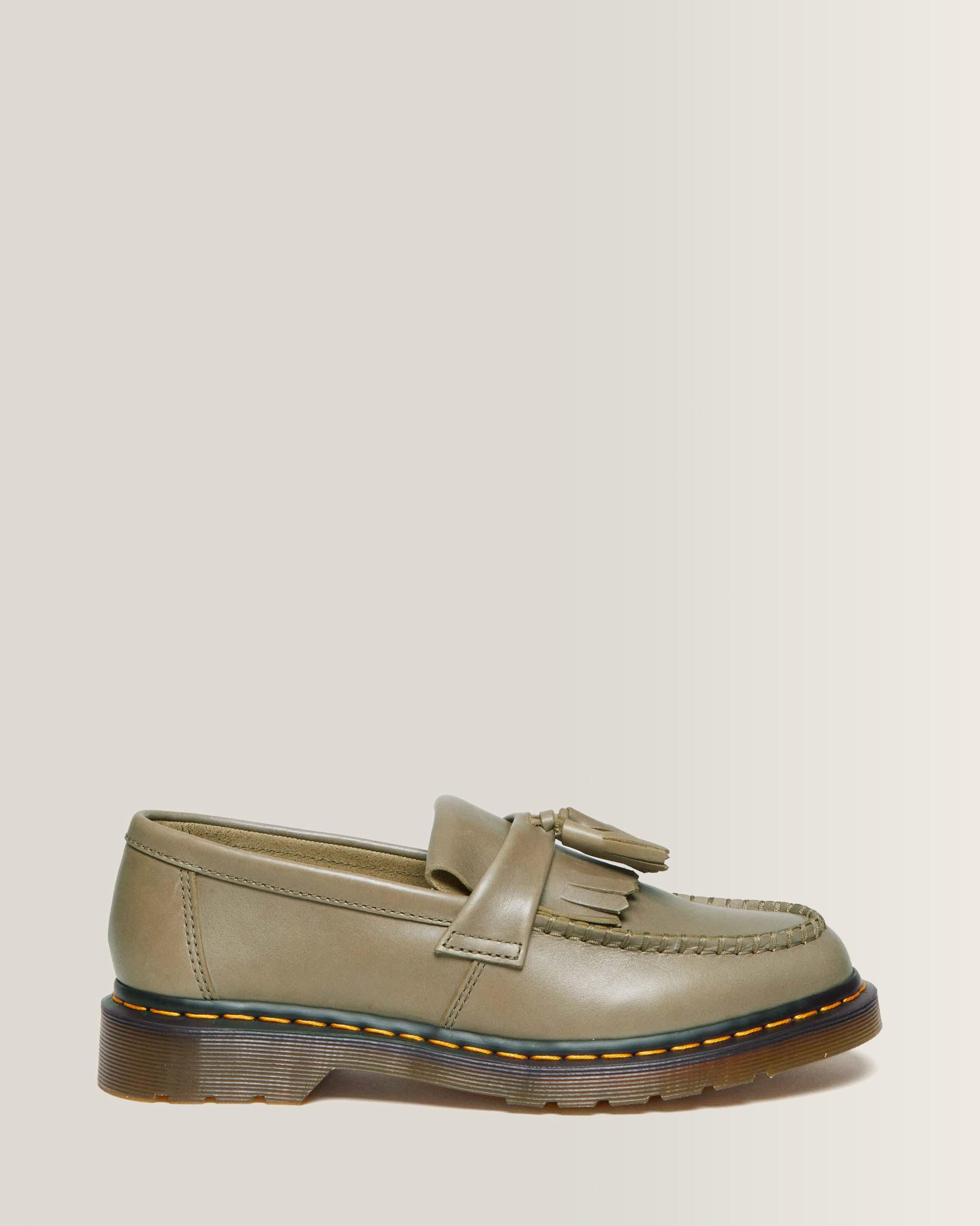 Adrian Carrara Leather Tassel Loafers in Olive | Dr. Martens™