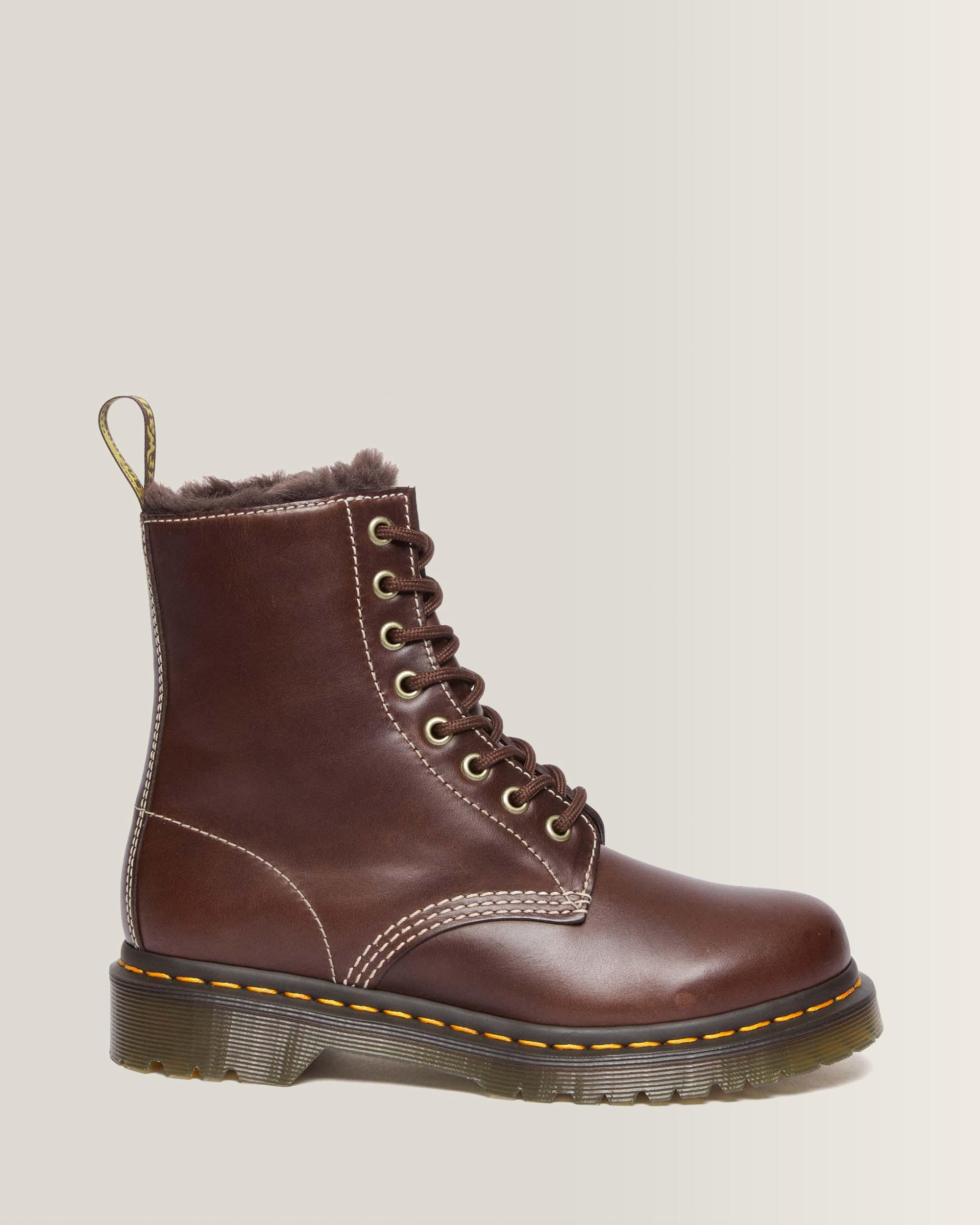 1460 Serena Leder Schnürstiefel mit Kunstfellfutter