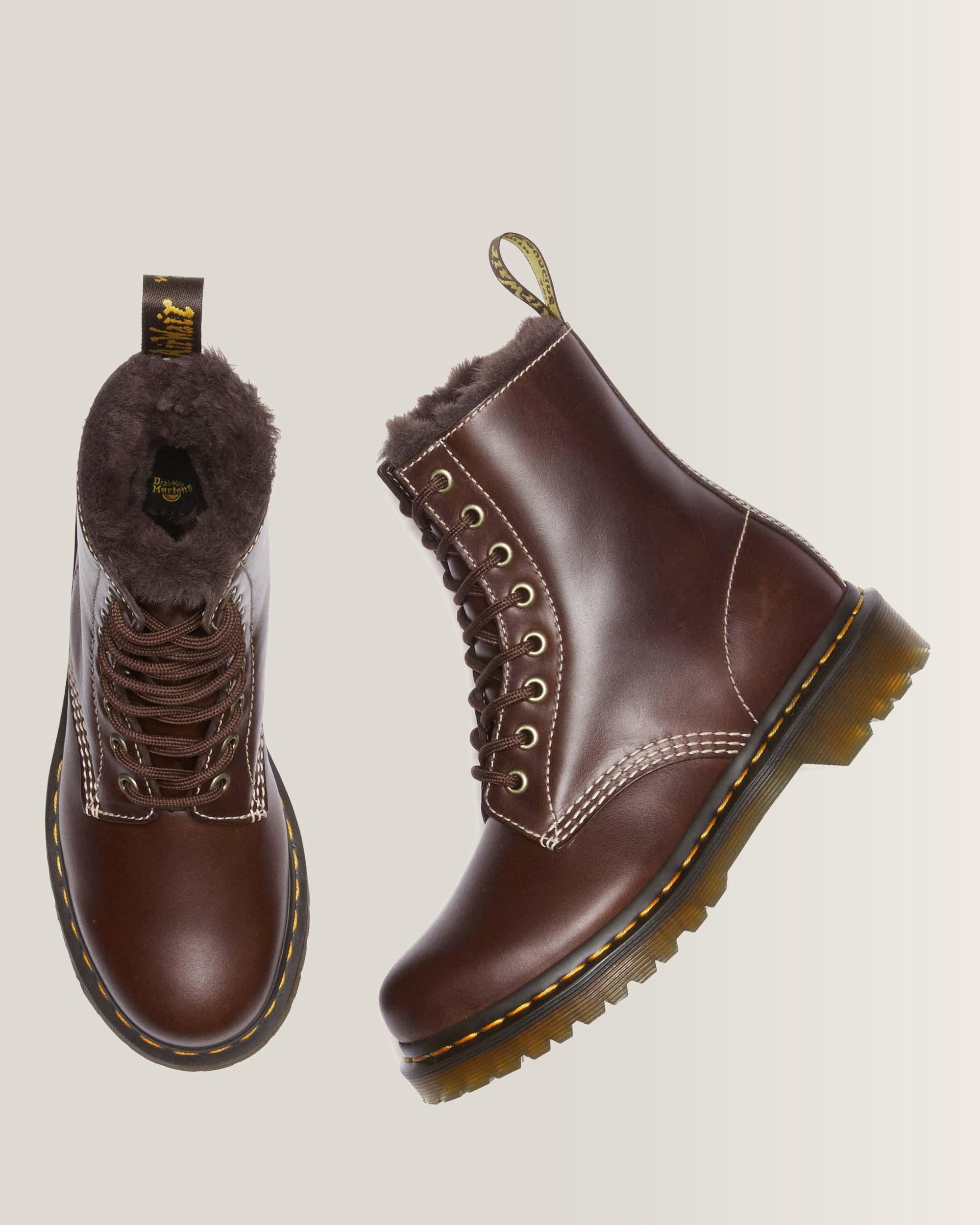 1460 Serena Leder Schnürstiefel mit Kunstfellfutter