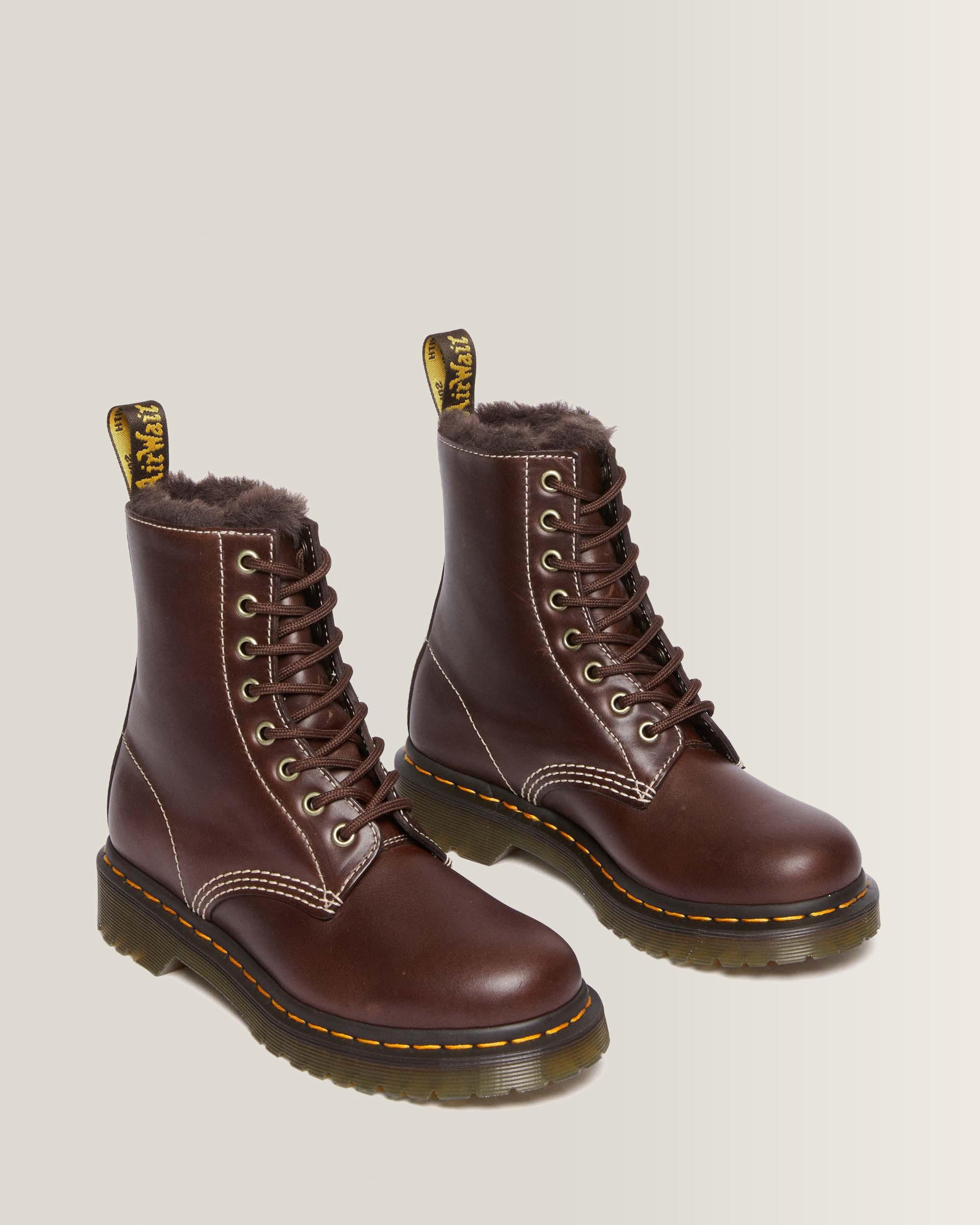 1460 Serena Leder Schnürstiefel mit Kunstfellfutter