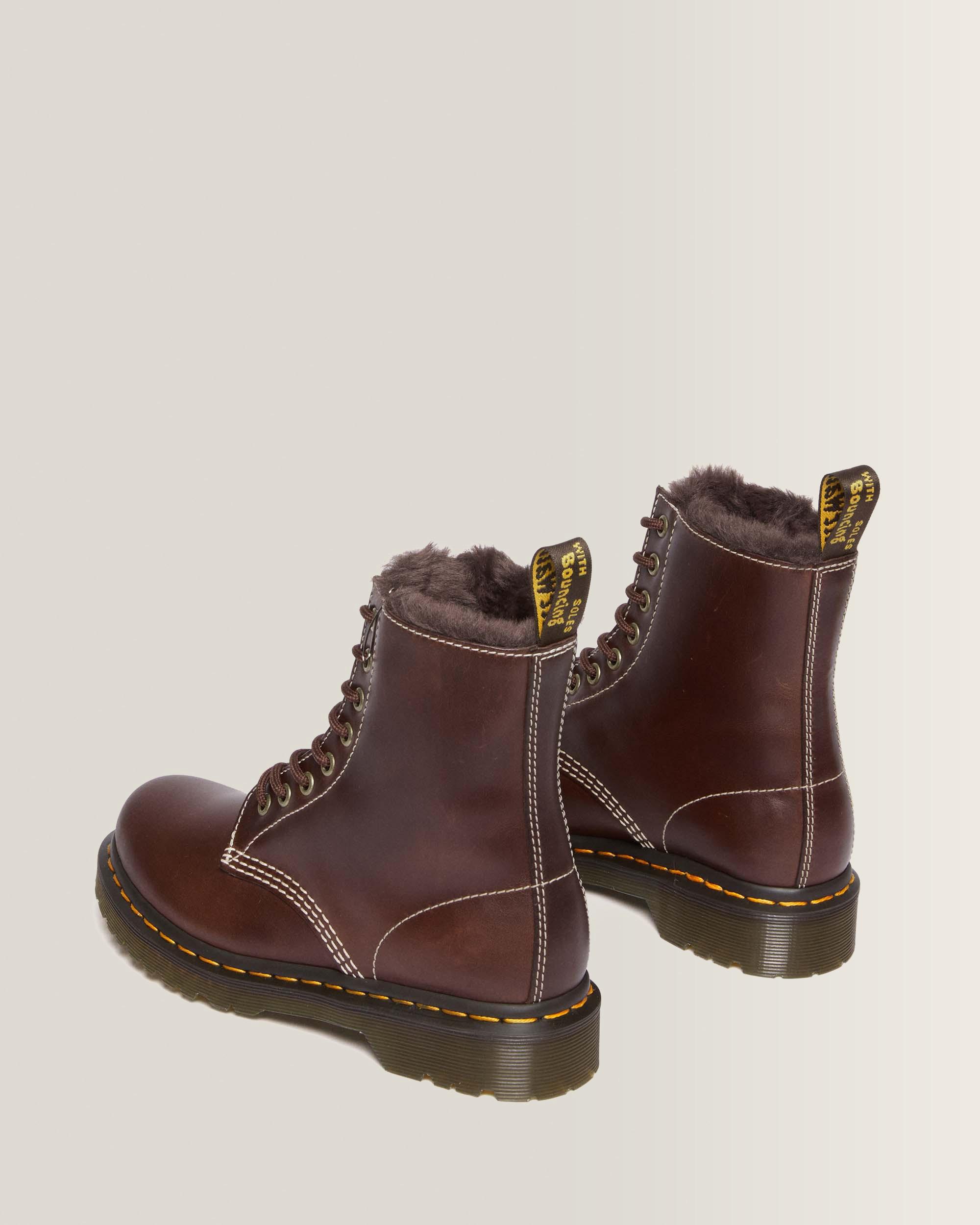 1460 Serena Leder Schnürstiefel mit Kunstfellfutter