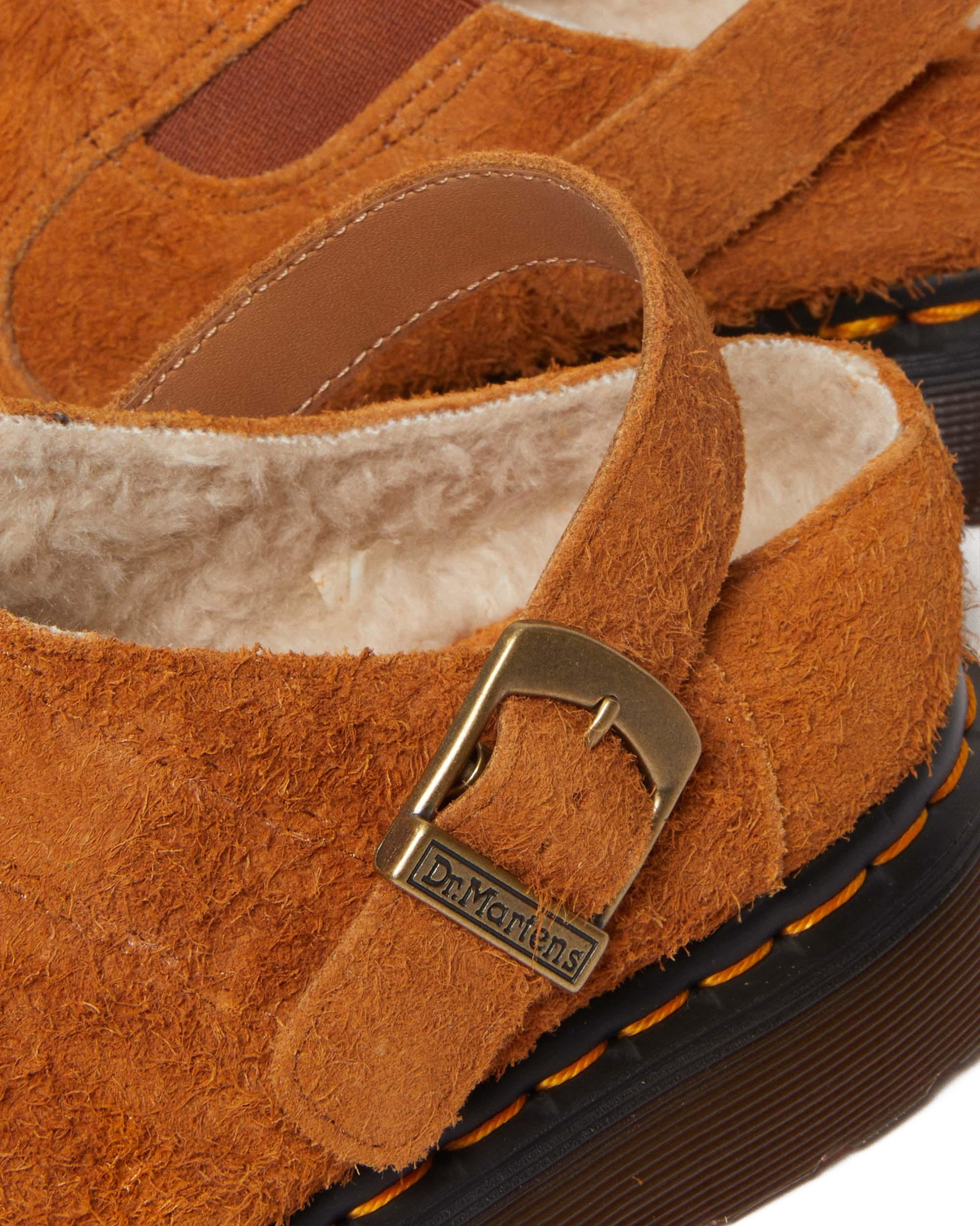 Сабо Dr. Martens Isham Faux Shearling Lined Suede Slingback Mules, цвет: Пекан коричневый — фото 2