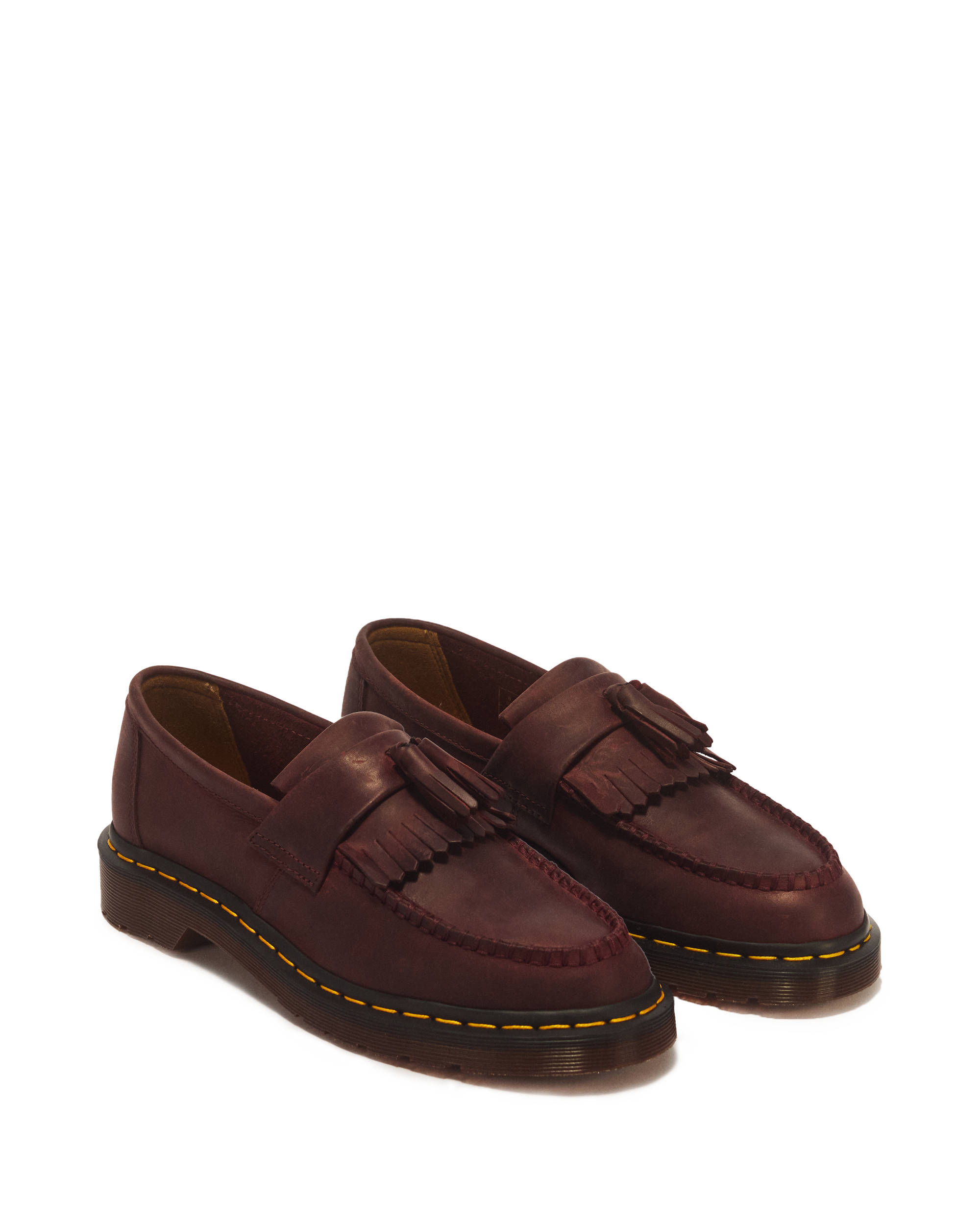 Adrian Crazy Horse Leather Tassel Loafers