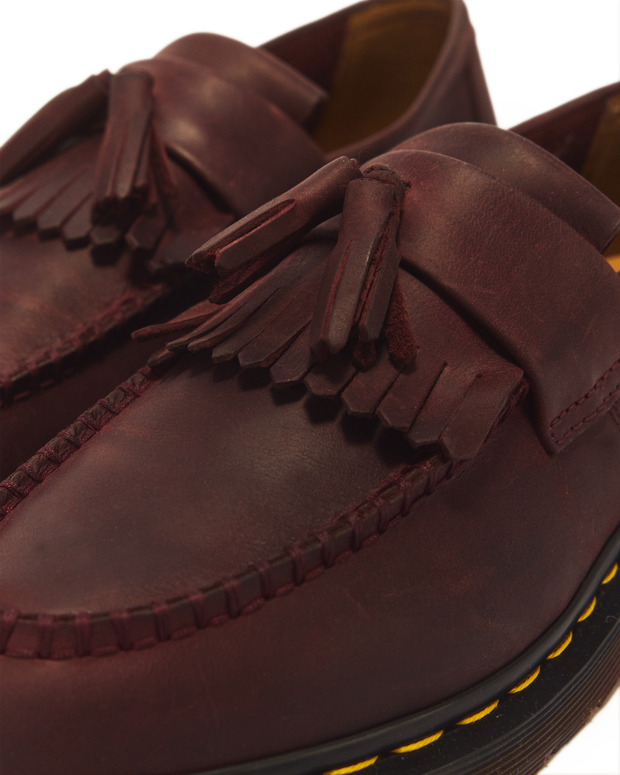 Adrian Crazy Horse Leather Tassel Loafers