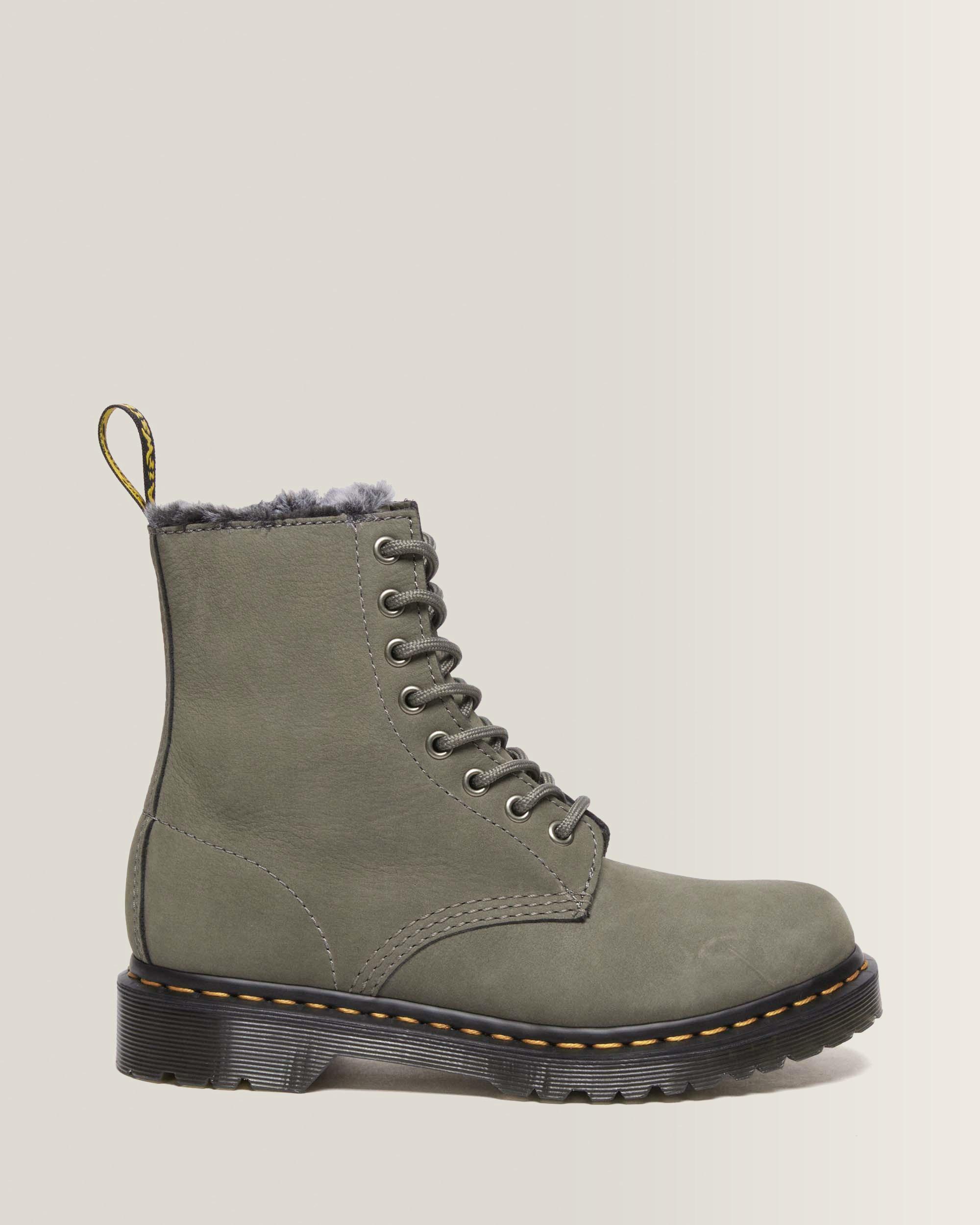 1460 Serena Faux Fur Lined Nubuck Lace Up Boots