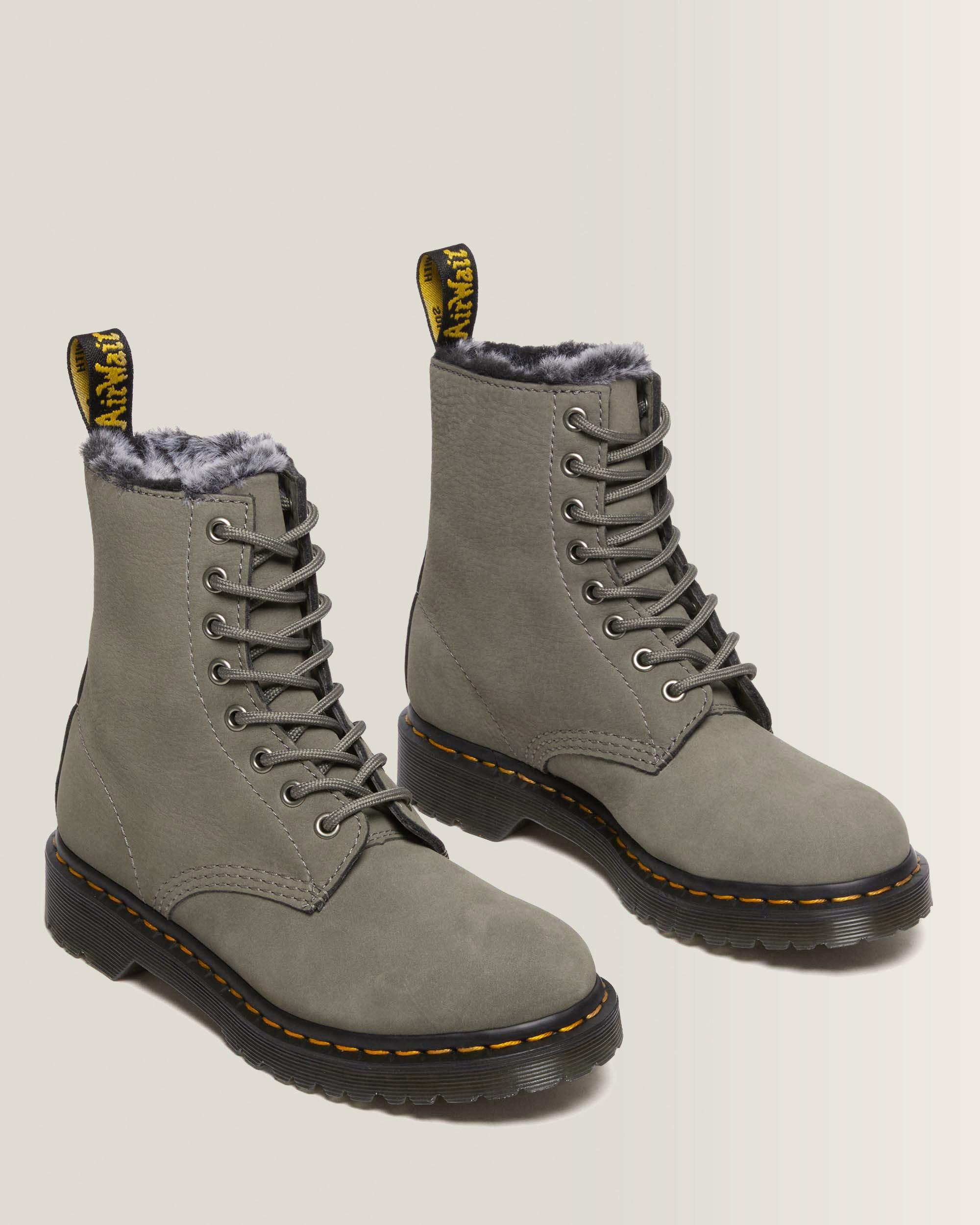 1460 Serena Faux Fur Lined Nubuck Lace Up Boots