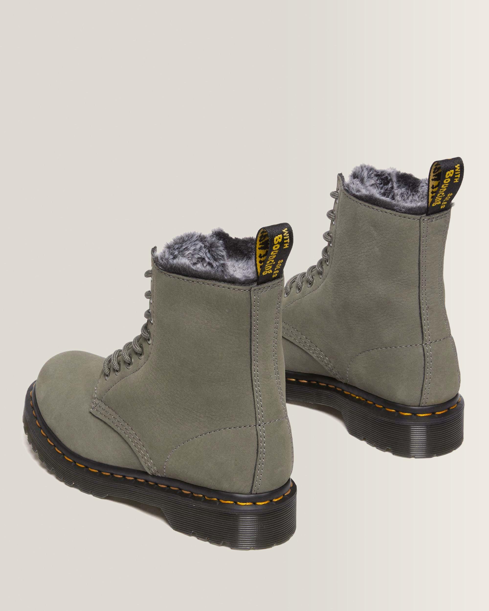 1460 Serena Faux Fur Lined Nubuck Lace Up Boots