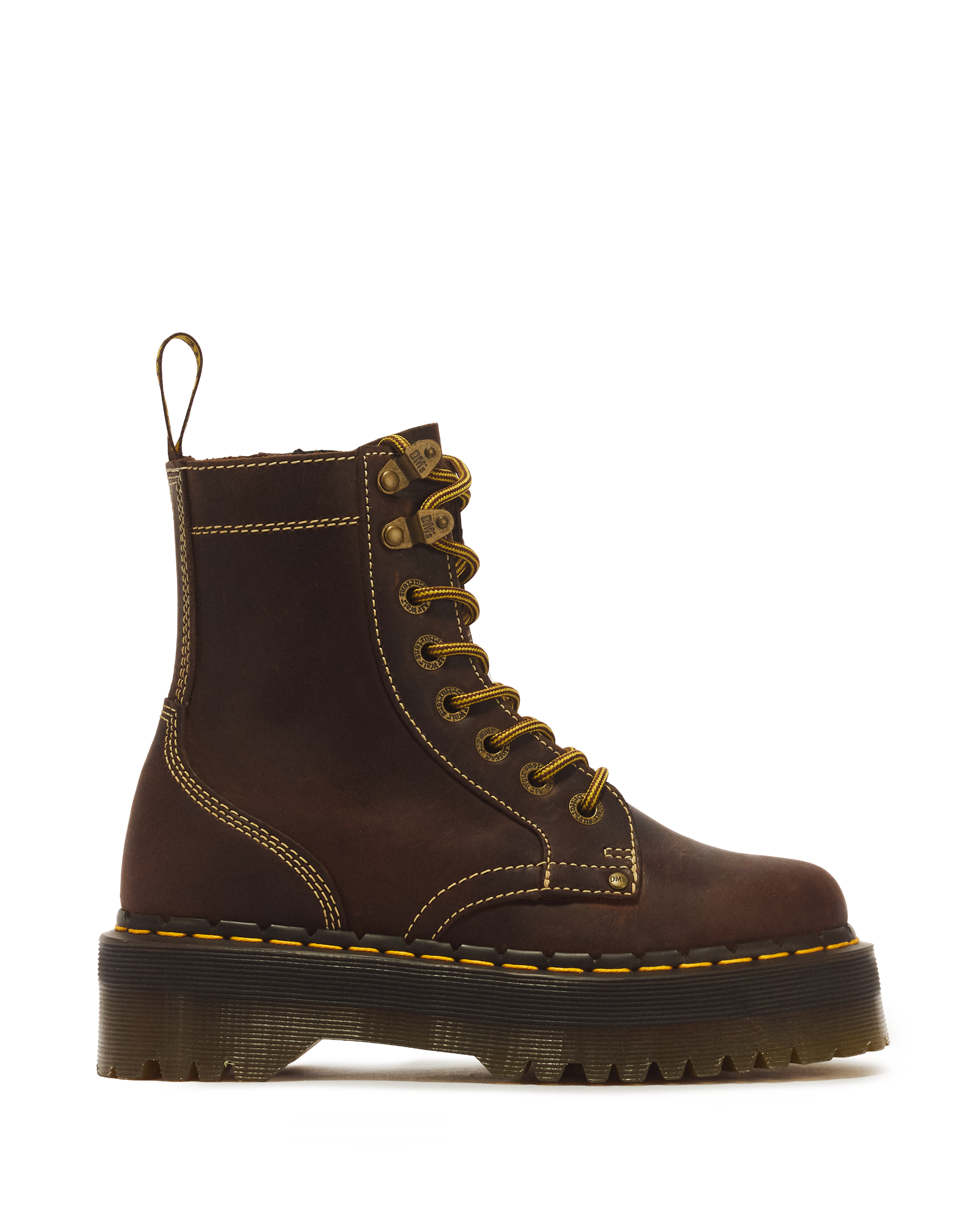 Jadon Boots Crazy Horse Leather Platforms in Brown | Dr. Martens™