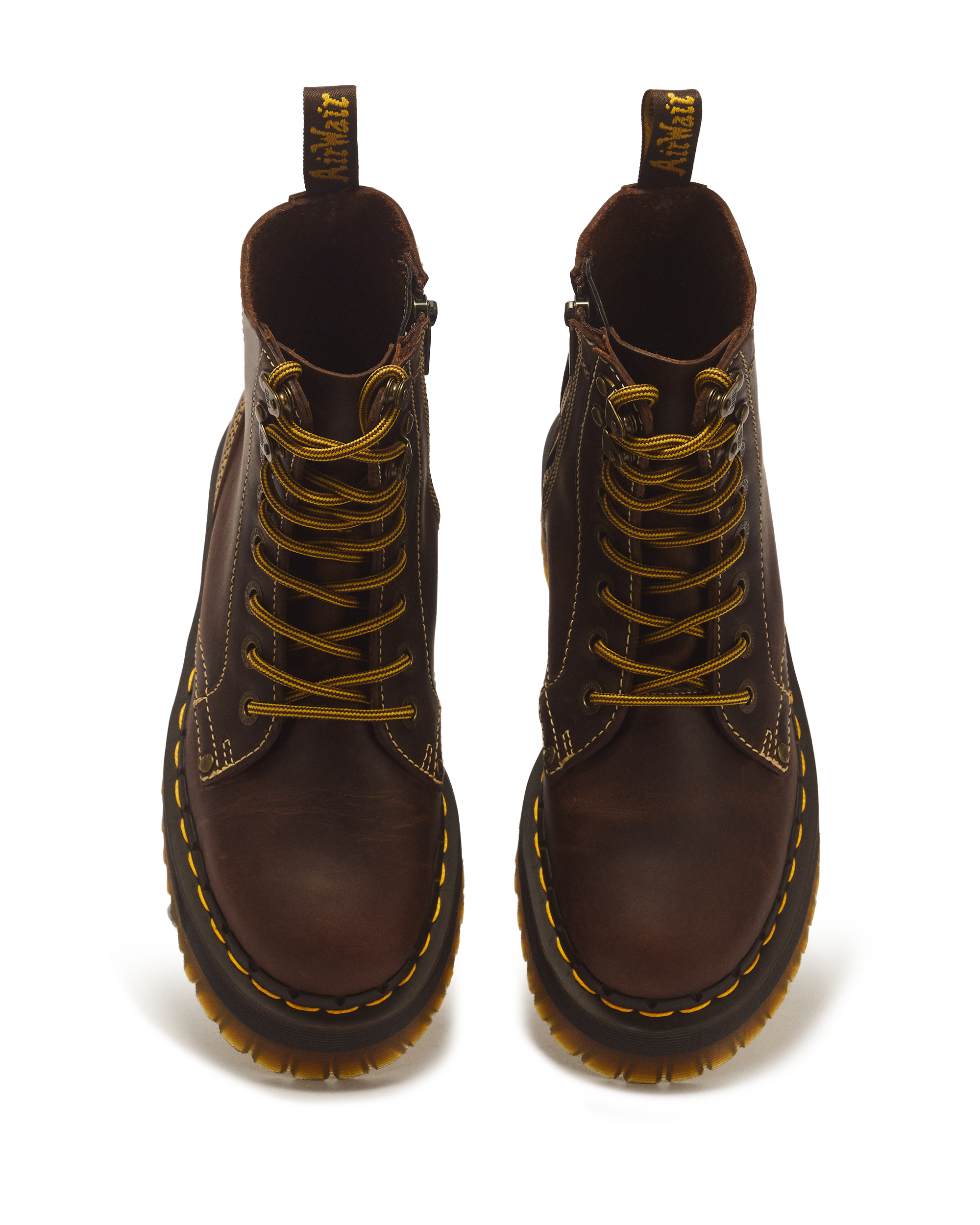 Jadon Boots Crazy Horse Leather Platforms in Brown | Dr. Martens™