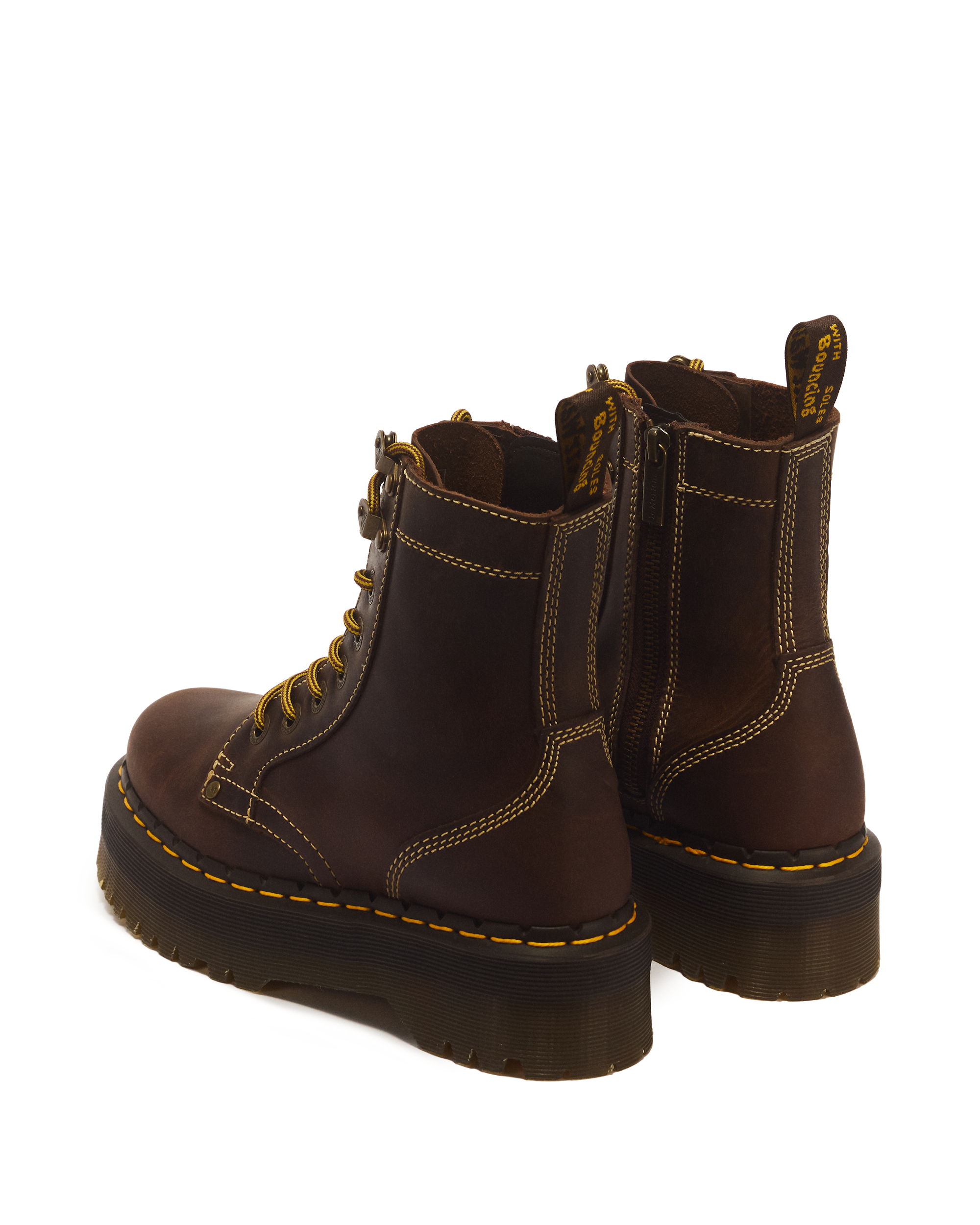 Jadon Boots Crazy Horse Leather Platforms in Brown | Dr. Martens™