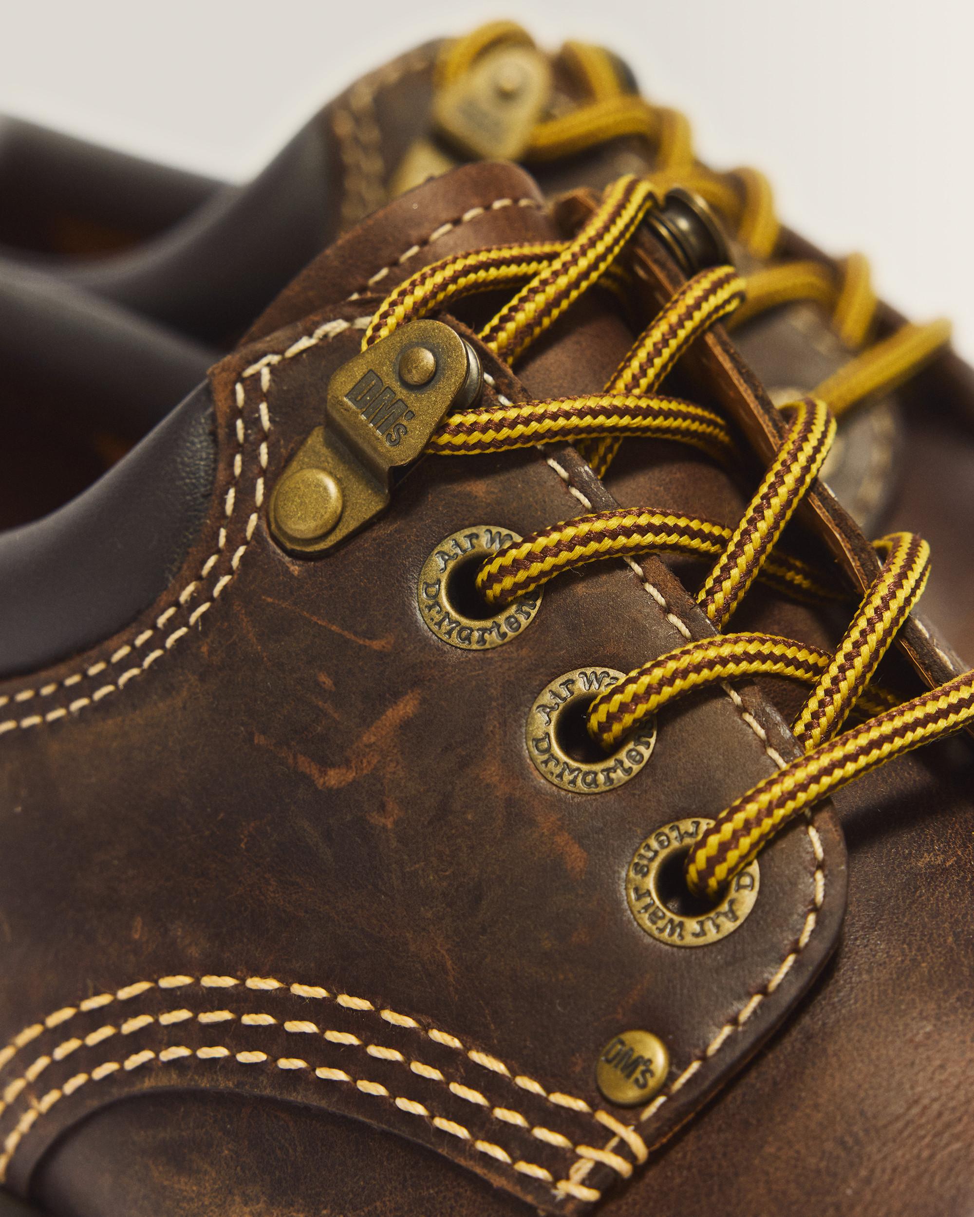 8053 Quad II Crazy Horse Leather Platform Shoes in Dark Brown | Dr