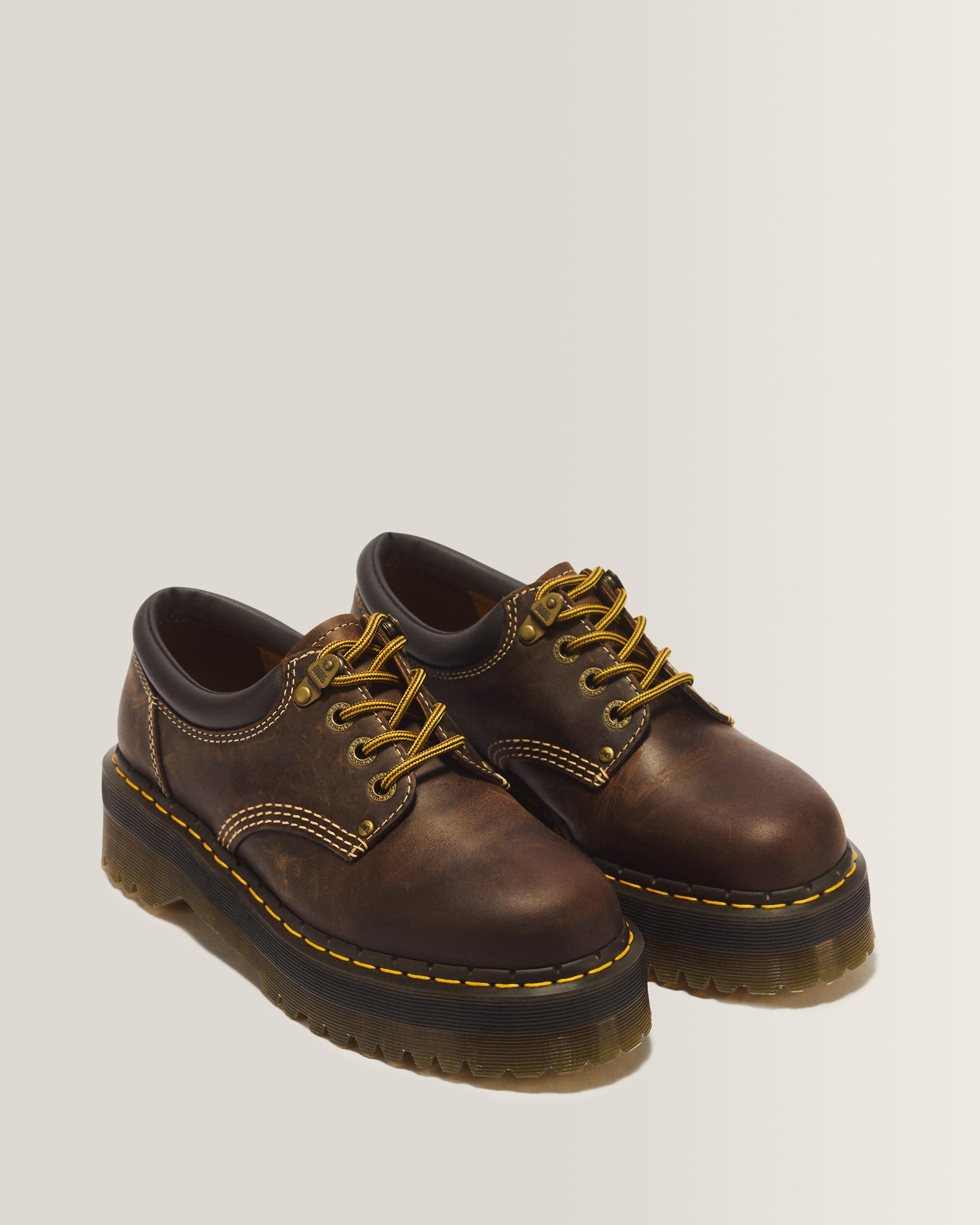 靴 Dr. Martens 8053 Arc Crazy Horse UK 6 8053 Quad II Crazy Horse Leather Platform Shoes in Dark Brown | Dr