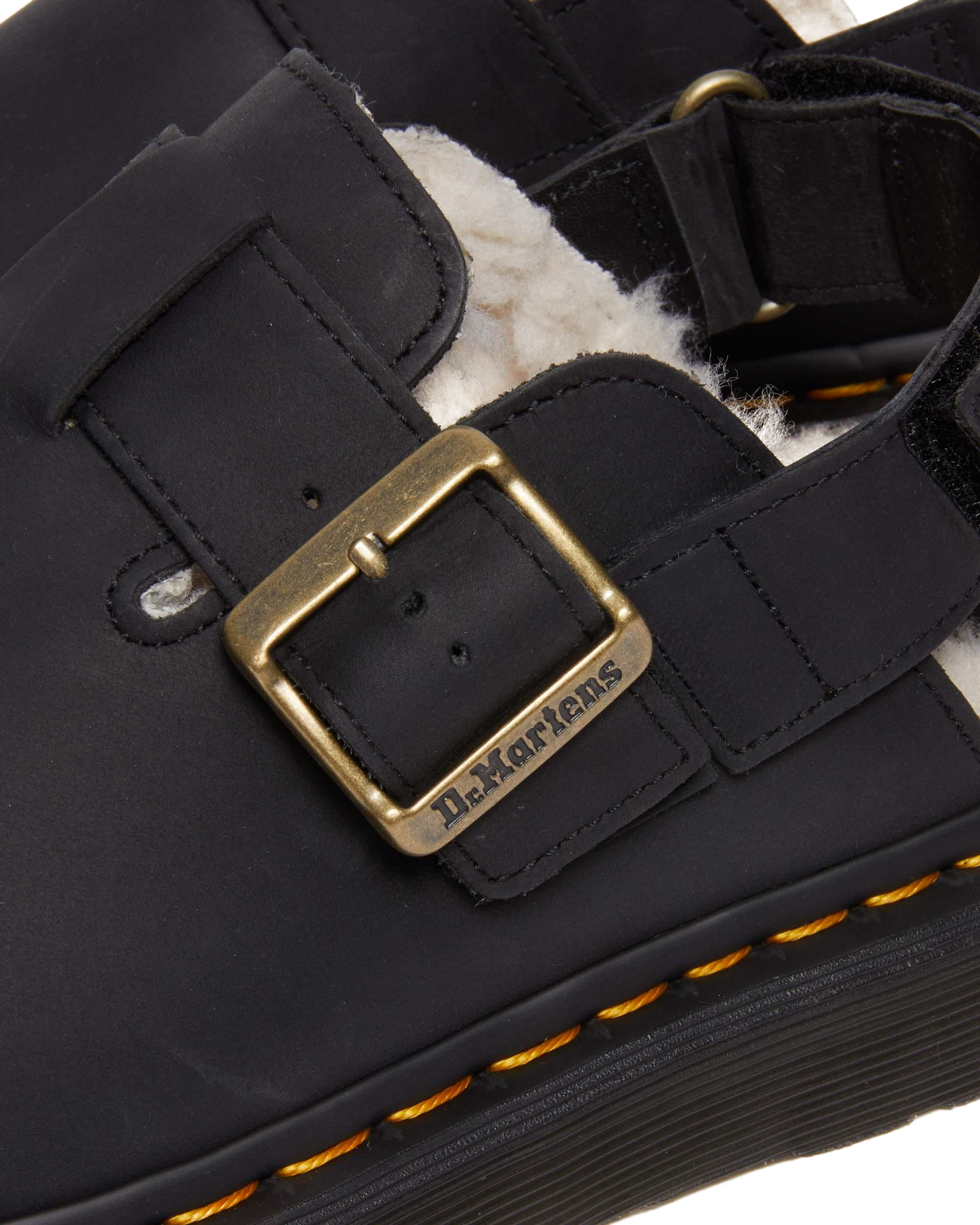 Jorge II Faux Fur Lined Mules in Black | Dr. Martens™