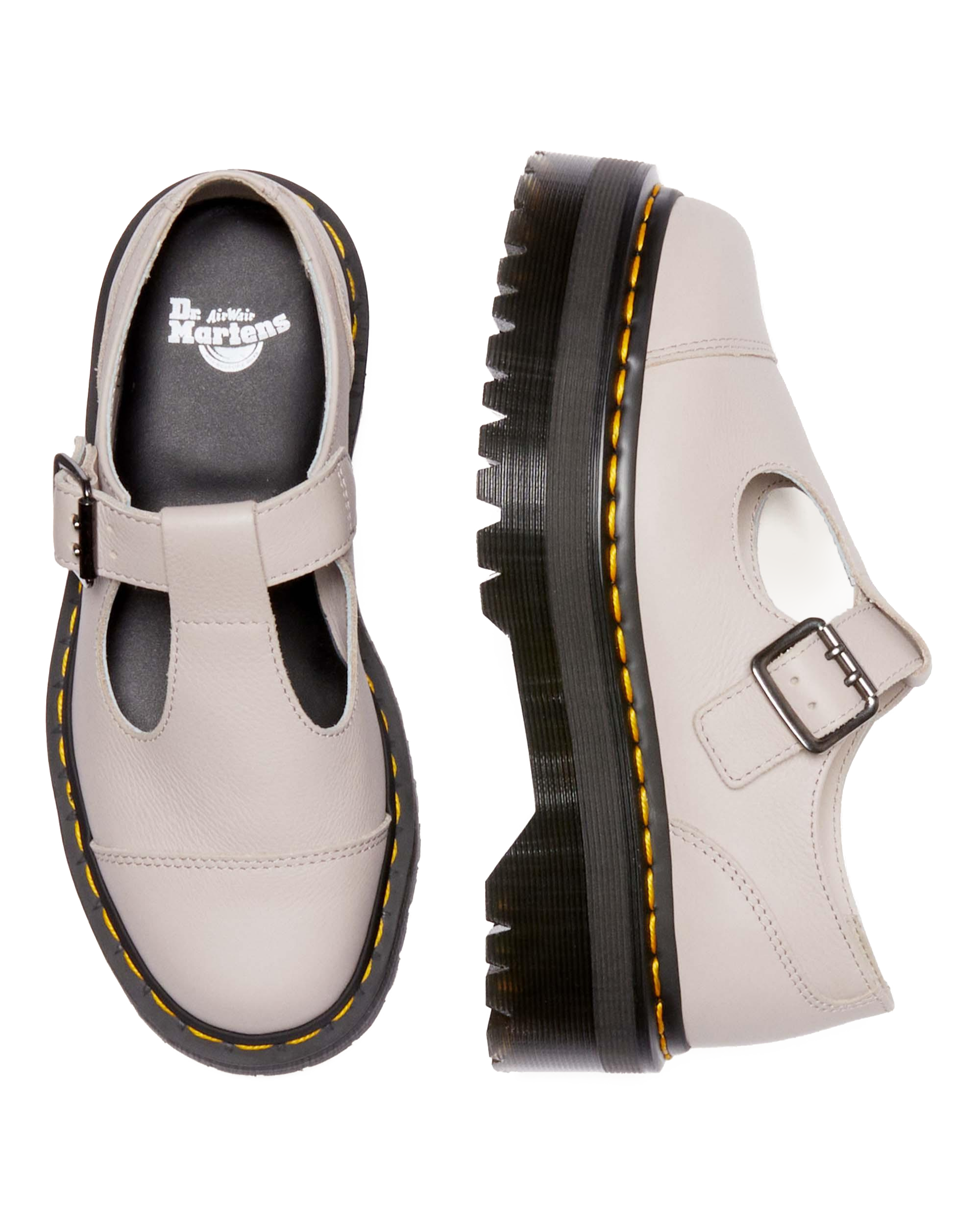 Туфли Dr. Martens Bethan Pisa Leather Platform Mary Jane, цвет: Винтажный серо-коричневый — фото 3