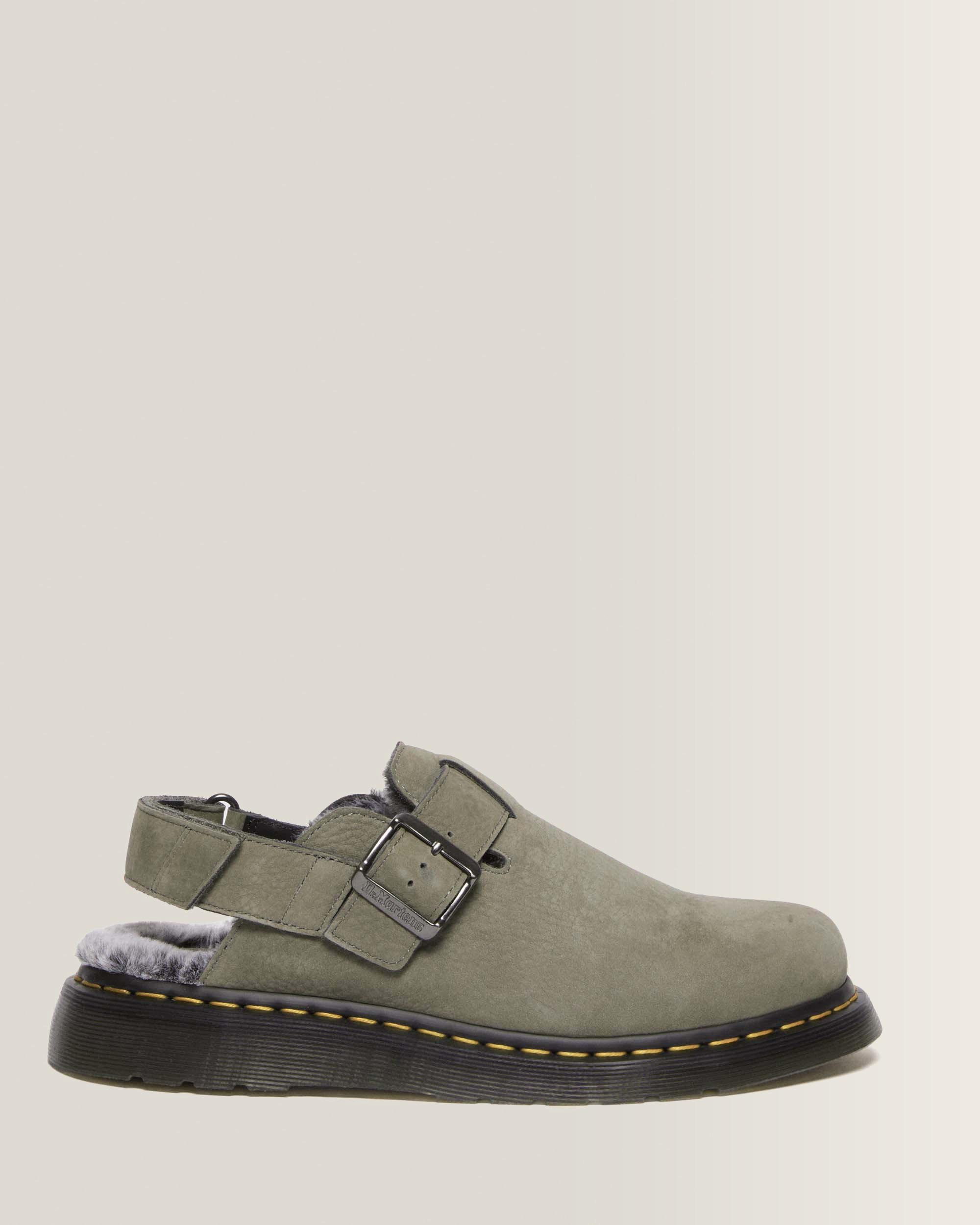 Jorge II Faux Fur Lined Mules in Nickel Grey | Dr. Martens™