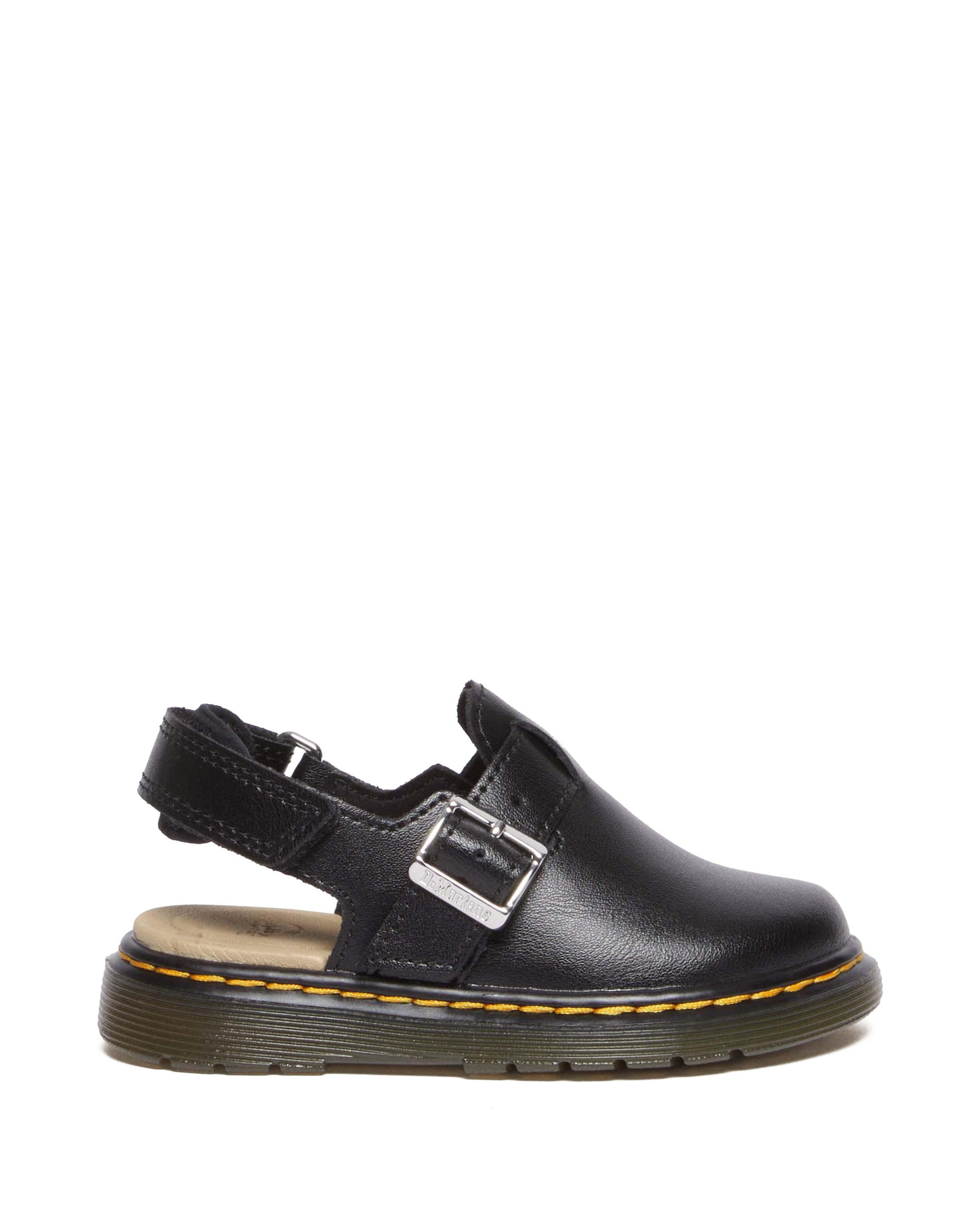 Сабо Dr. Martens Jorgie Leather Slingback Mules для малышей, цвет: Чёрный