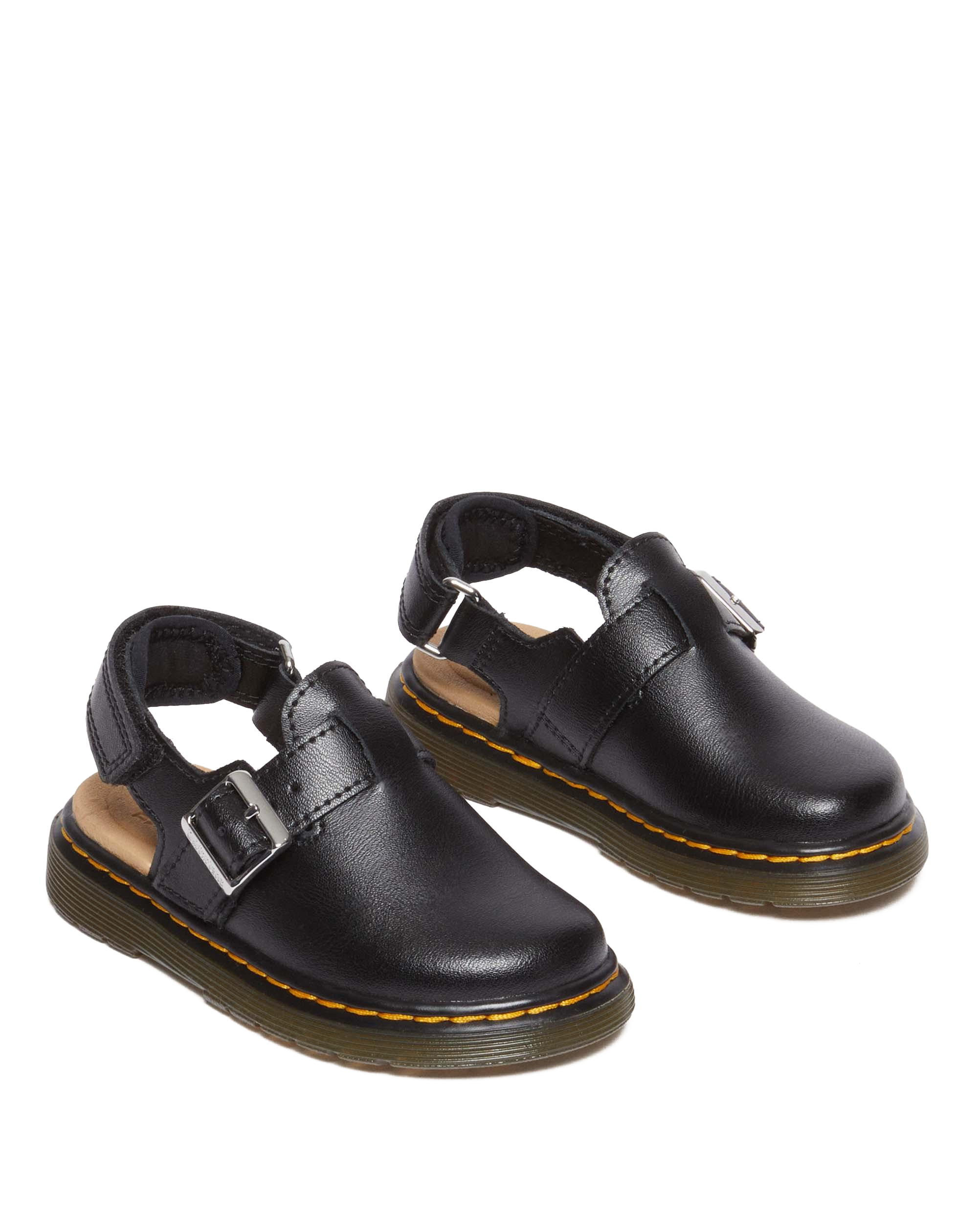 Сабо Dr. Martens Jorgie Leather Slingback Mules для малышей, цвет: Чёрный — фото 4