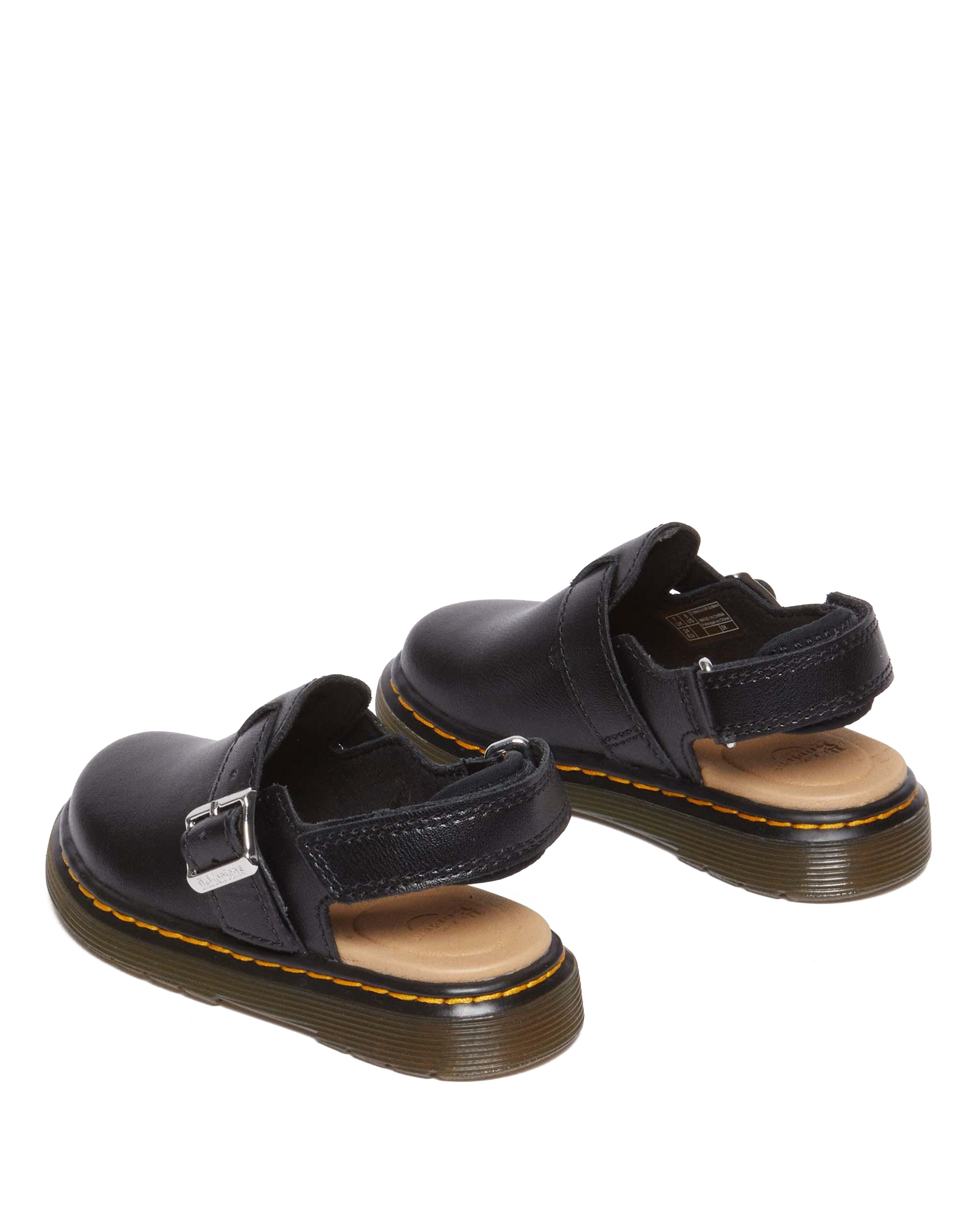 Сабо Dr. Martens Jorgie Leather Slingback Mules для малышей, цвет: Чёрный — фото 5
