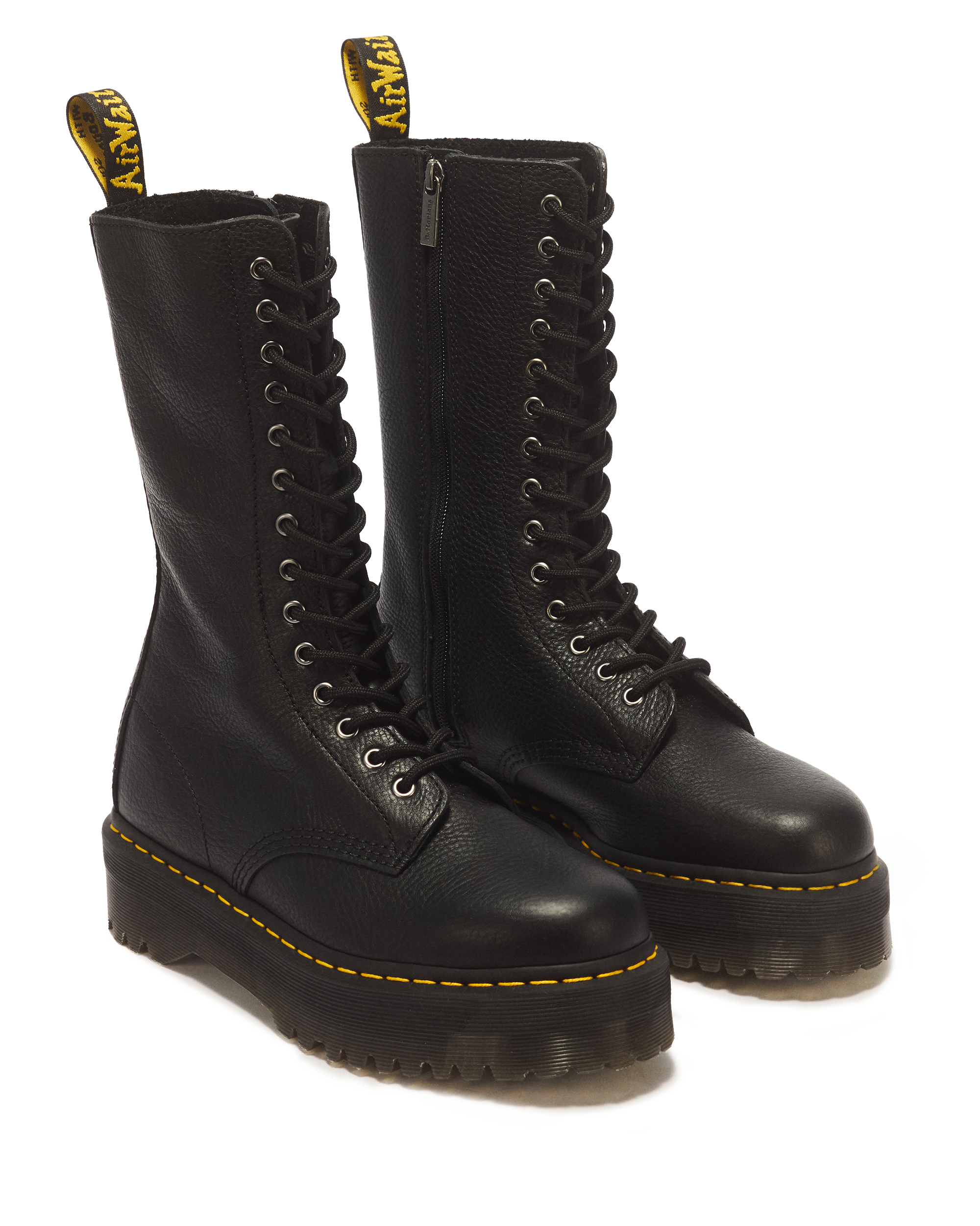 1B99 Pisa Leather Mid Calf Lace Up Boots in Black | Dr. Martens™