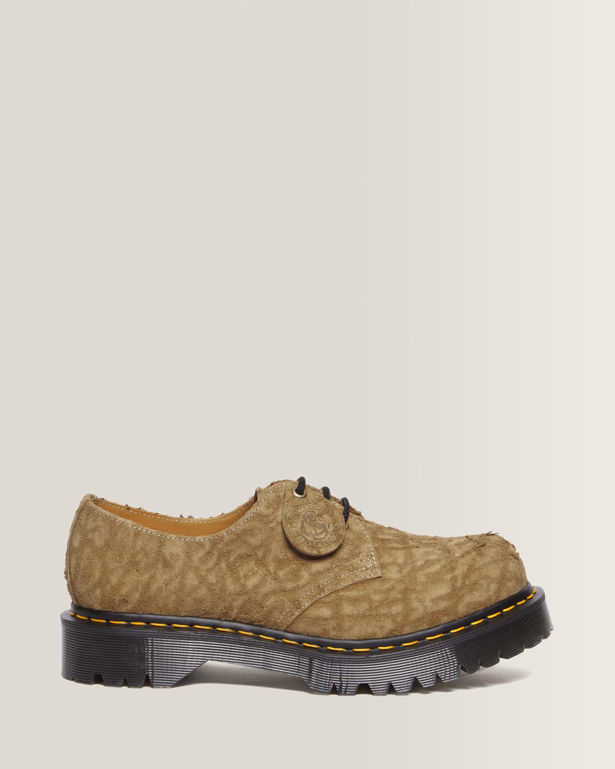 1461 Bex Made in England Emboss Suede Oxford Shoes in Savannah Tan