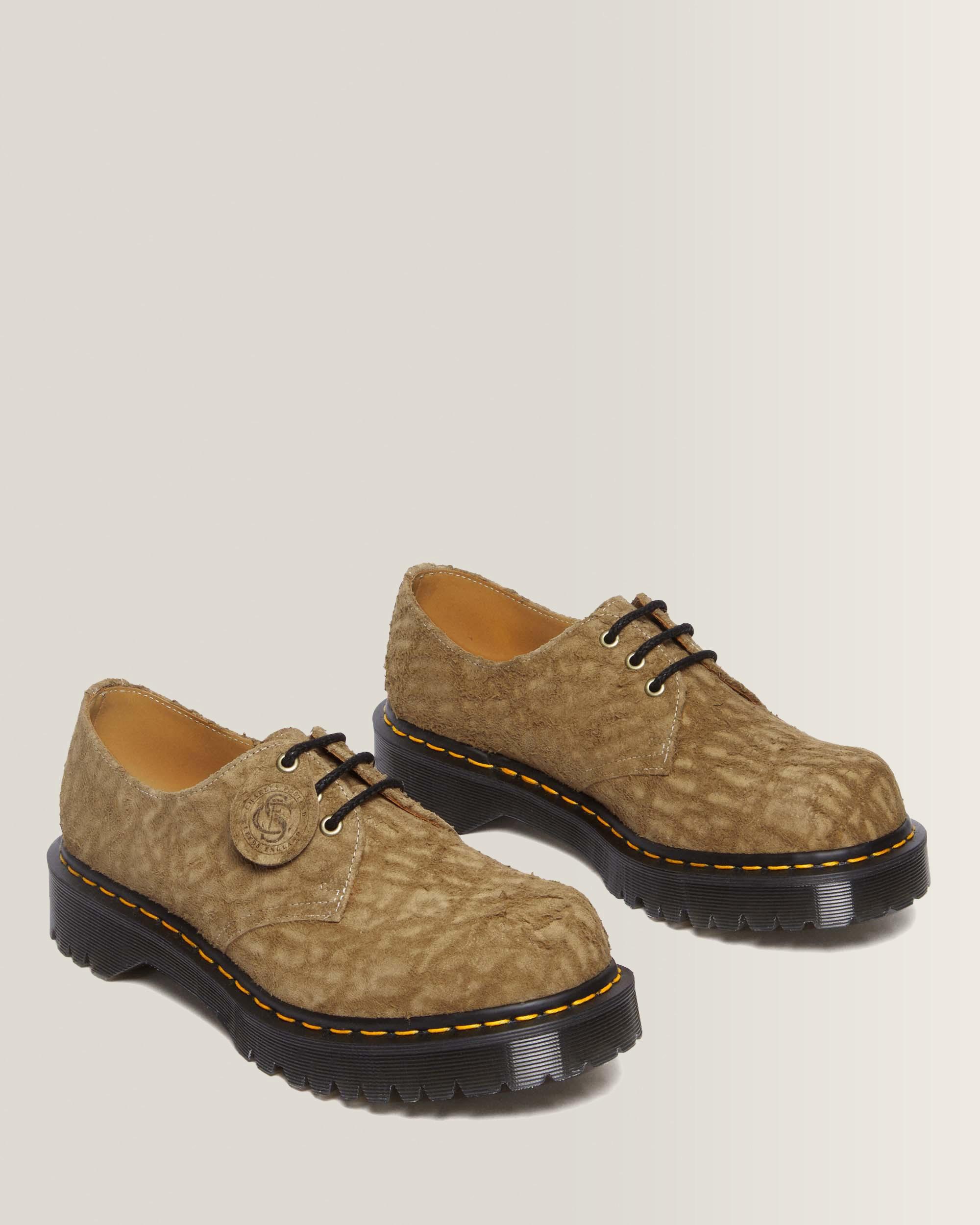 Scarpe Oxford 1461 Bex Made in England in pelle scamosciata goffrata