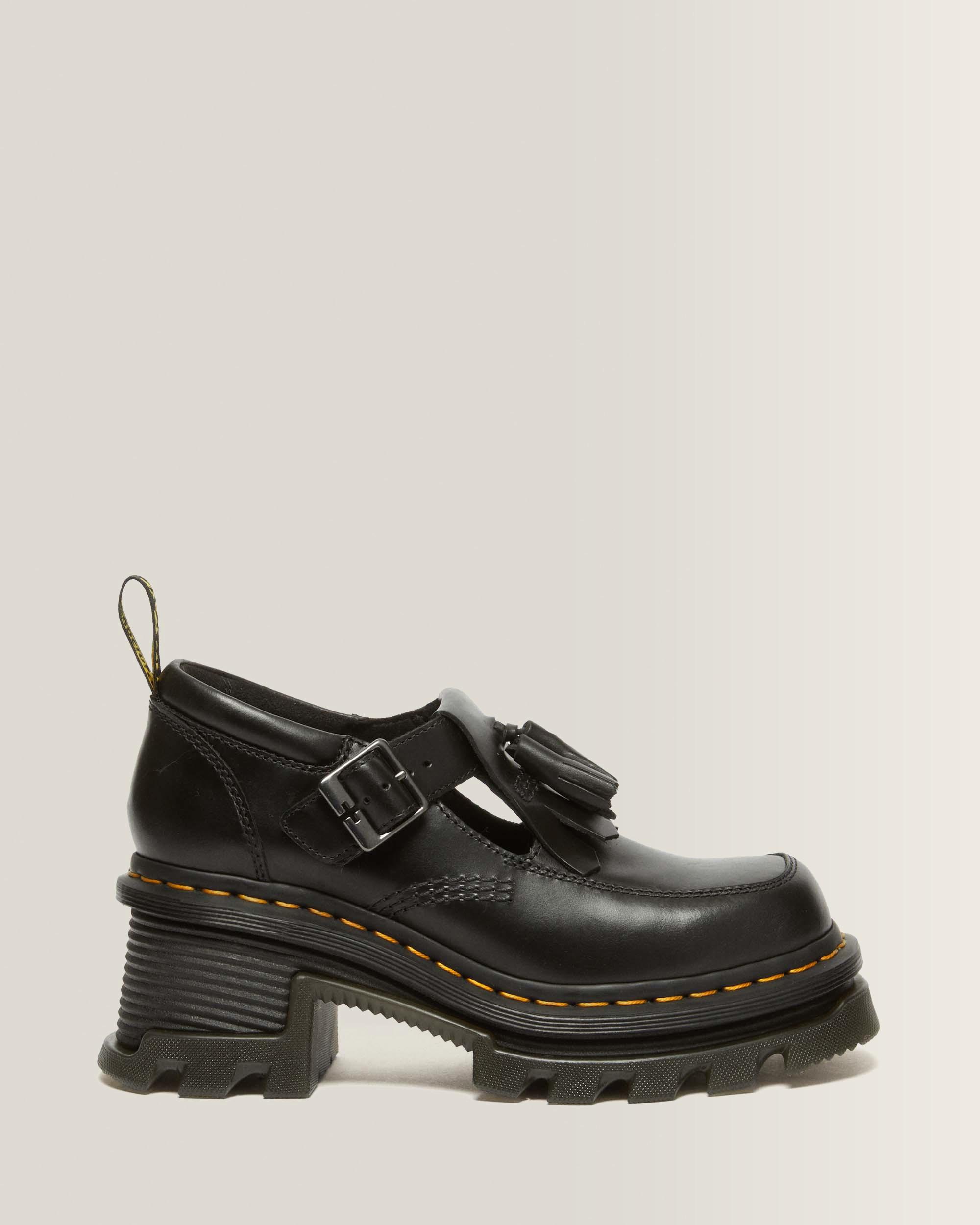 Corran Atlas Leather Mary Jane Heeled Shoes in Black Atlas | Dr