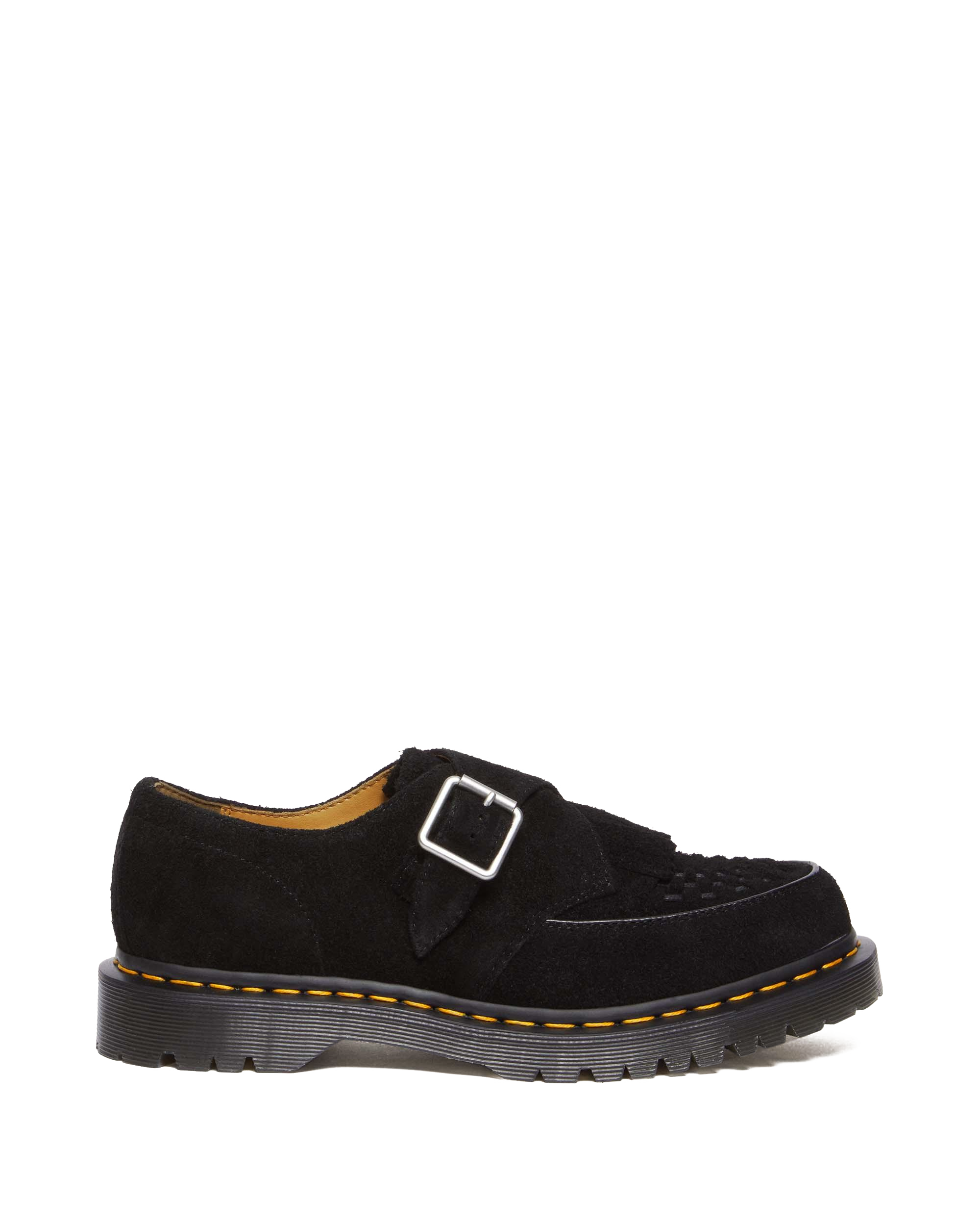 Ramsey Suede Kiltie Buckle Creepers in Black | Dr. Martens™