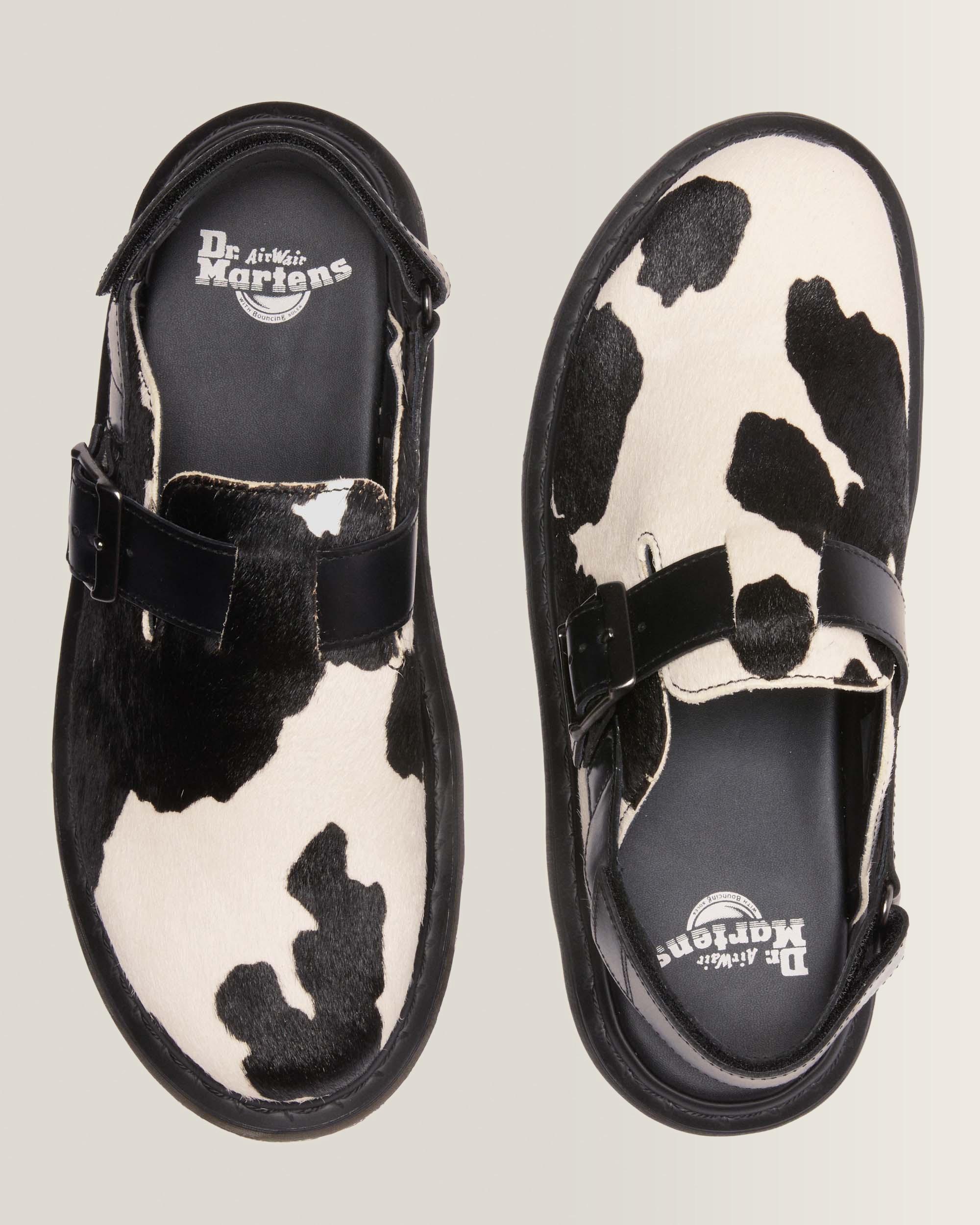 Jorge II Hair-on Slingback Mules in Black+white | Dr. Martens™