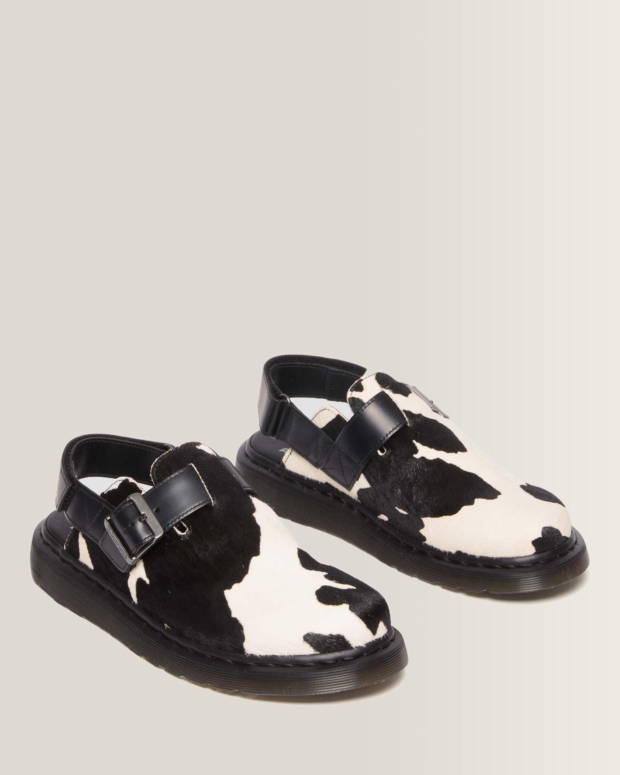 Jorge II Hair-on Slingback Mules in Black+white | Dr. Martens™