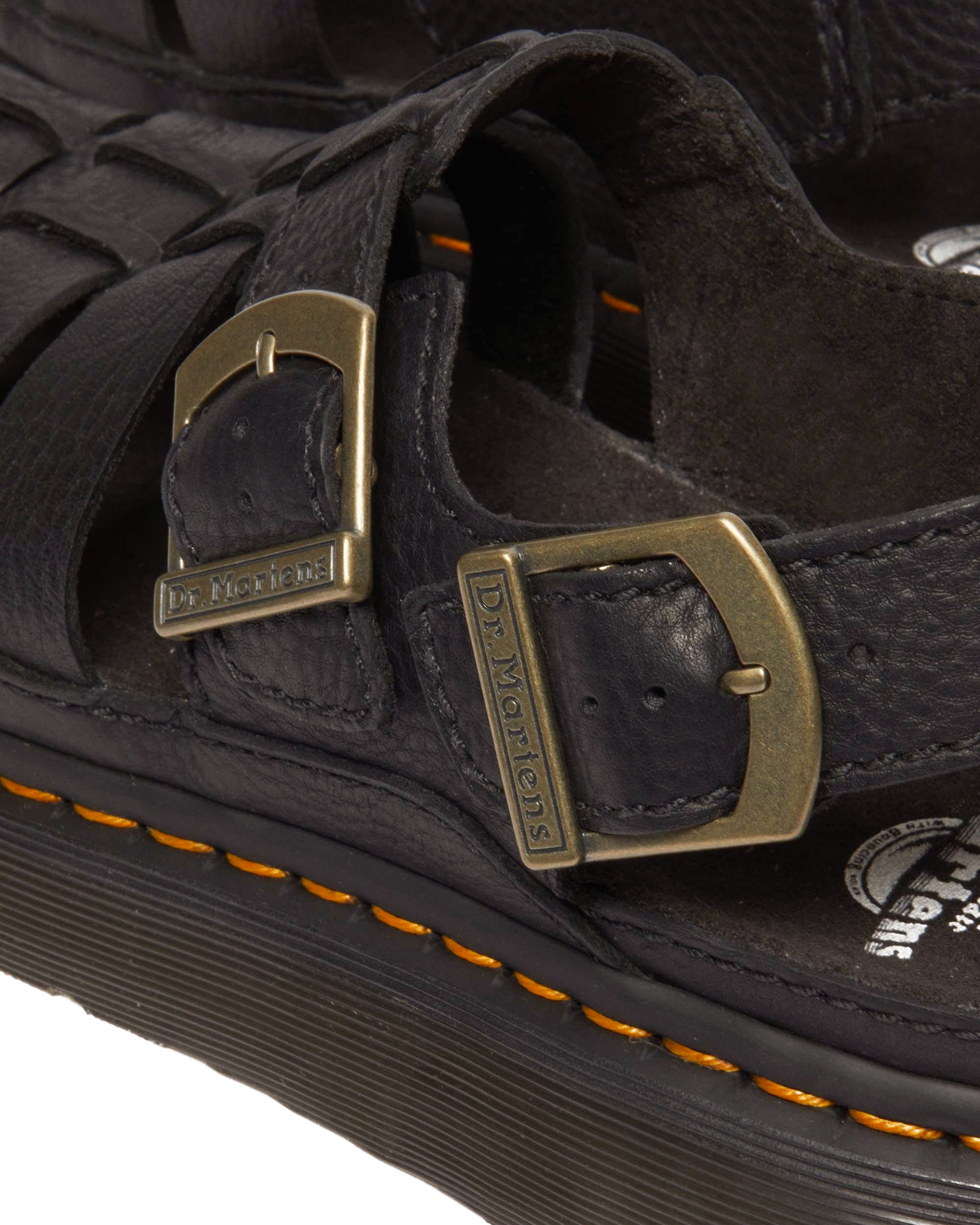 Wrenlie Leather Fisherman Sandals in Black | Dr. Martens™