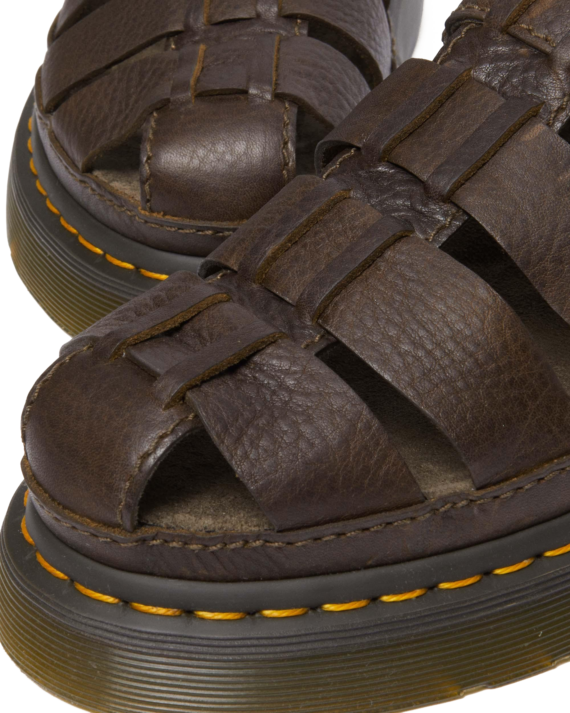 Wrenlie Leather Fisherman Sandals in Dark Brown | Dr. Martens™