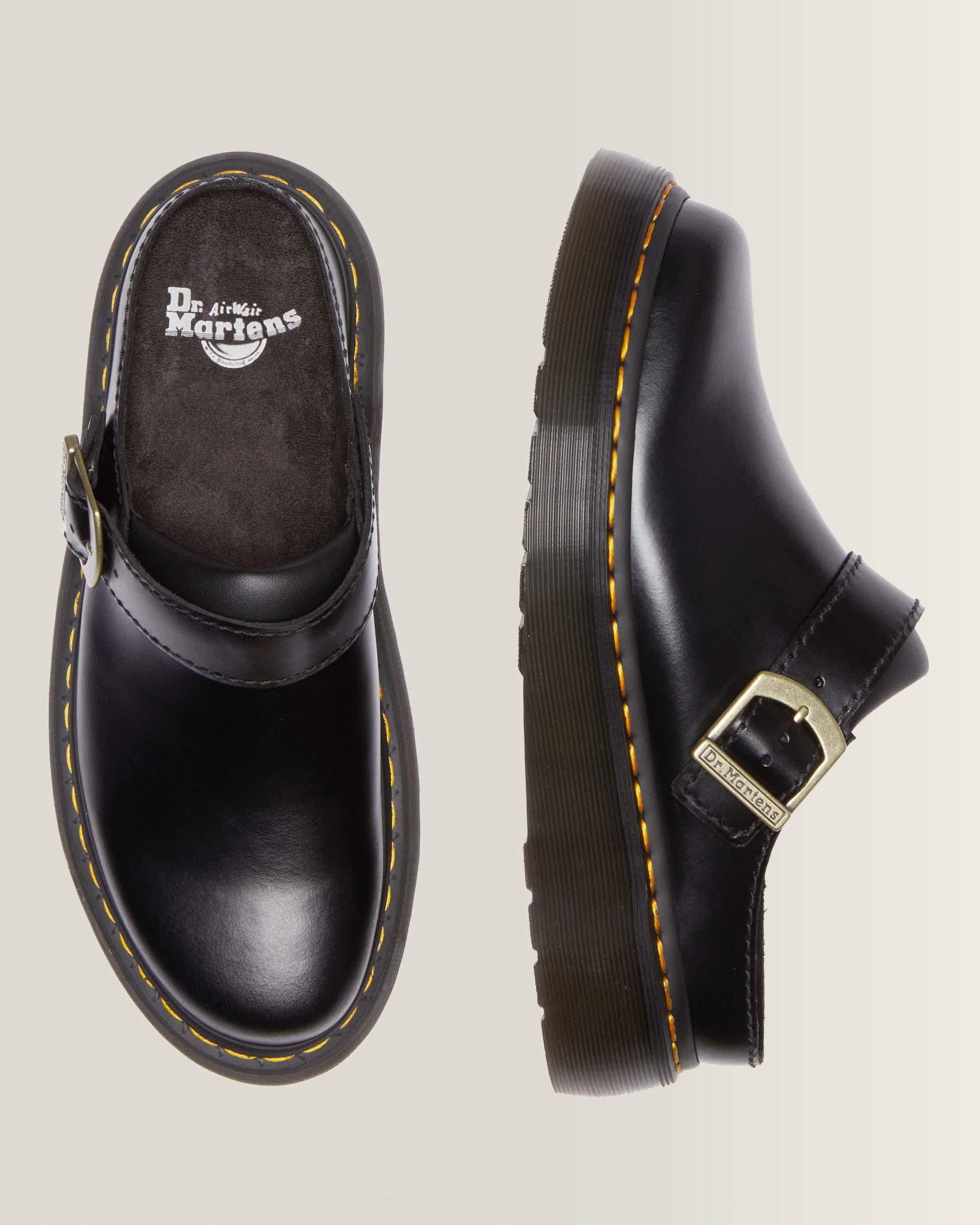 靴 Dr Martens LAKETEN Black US6 Laketen Leather Platform Mules in Black Atlas | Dr. Martens™