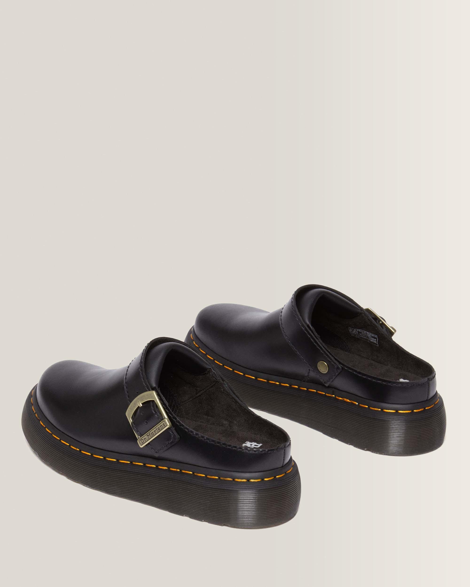 Laketen Leather Platform Mules in Black Atlas | Dr. Martens™