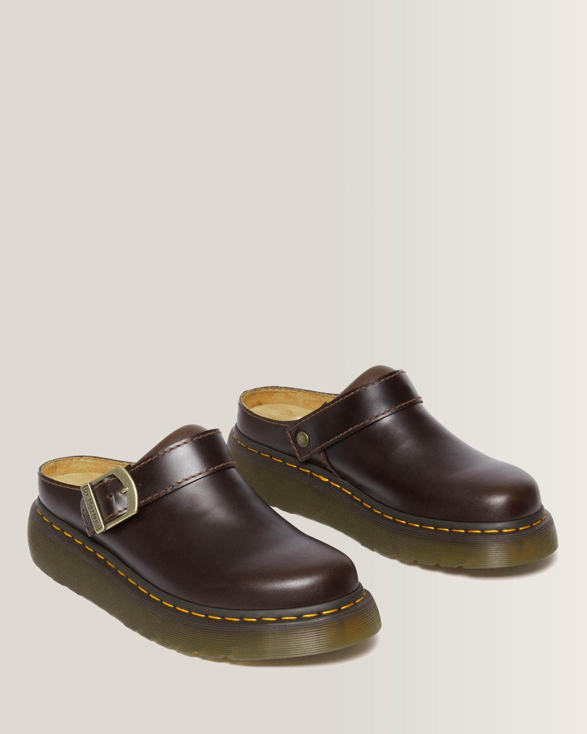 Laketen Leather Platform Mules in Charro | Dr. Martens™