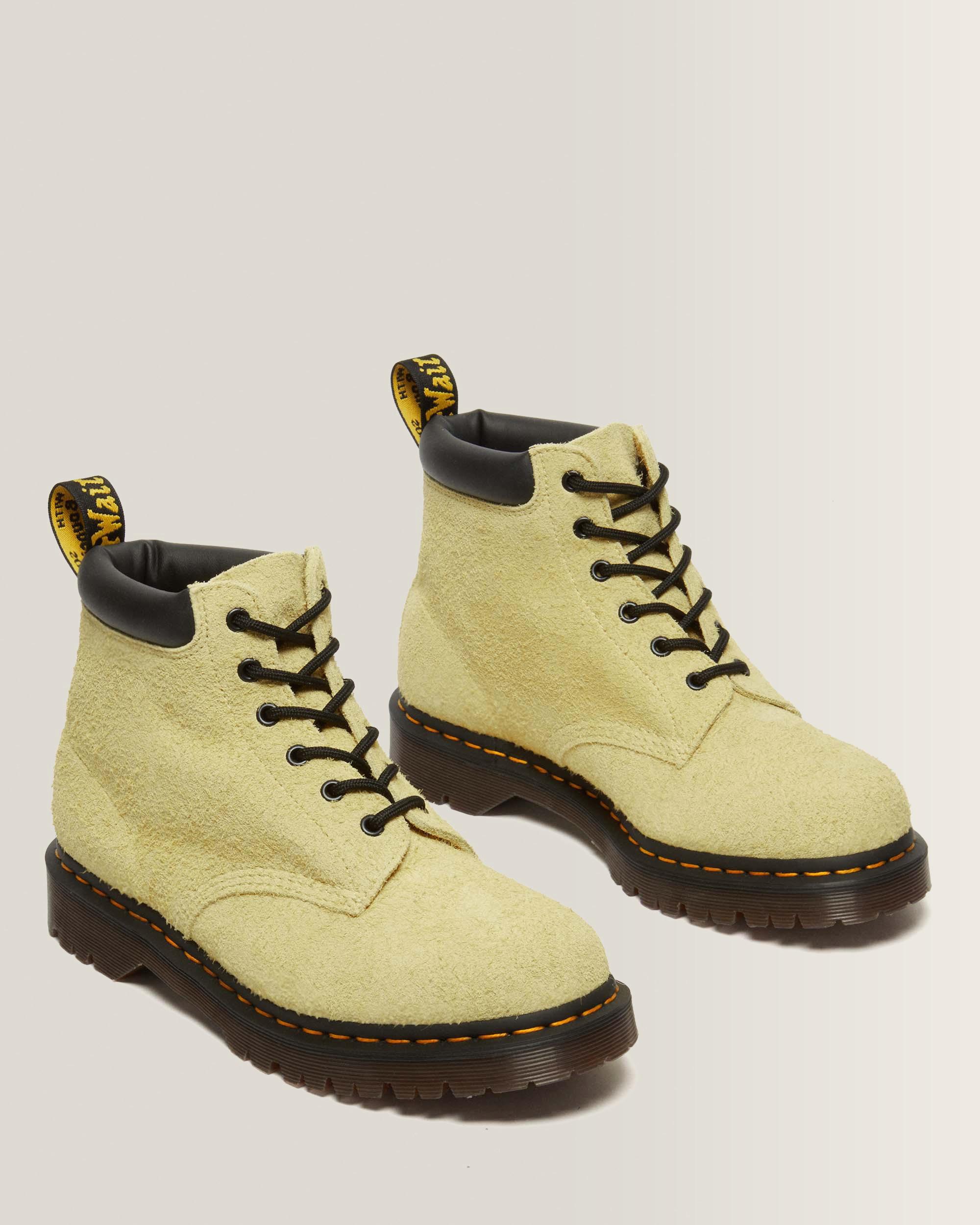 939 Ben Suede Padded Collar Lace Up Boots in Hazy Yellow | Dr