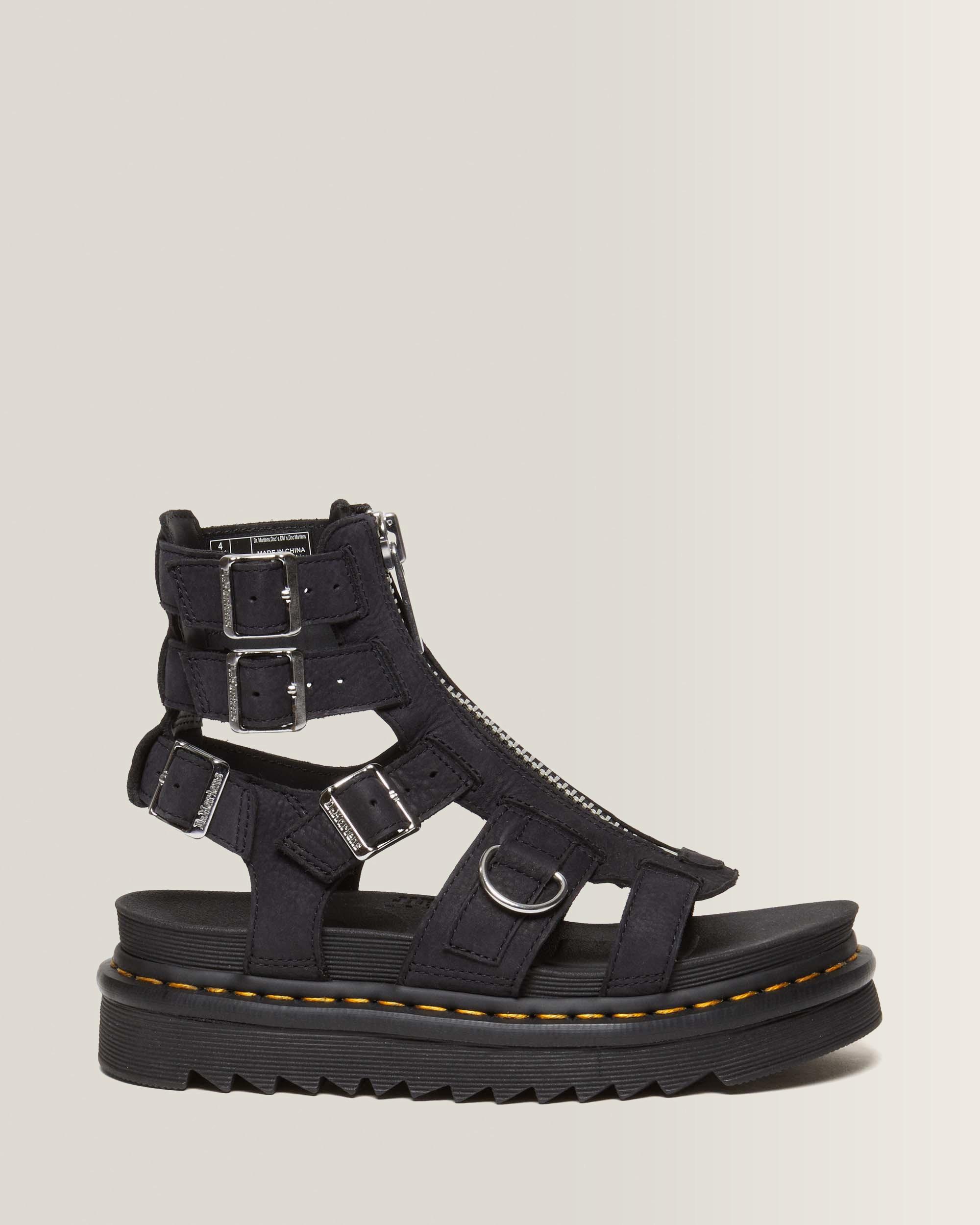 Sandalias Olson de piel Tumbled Nubuck con cremallera