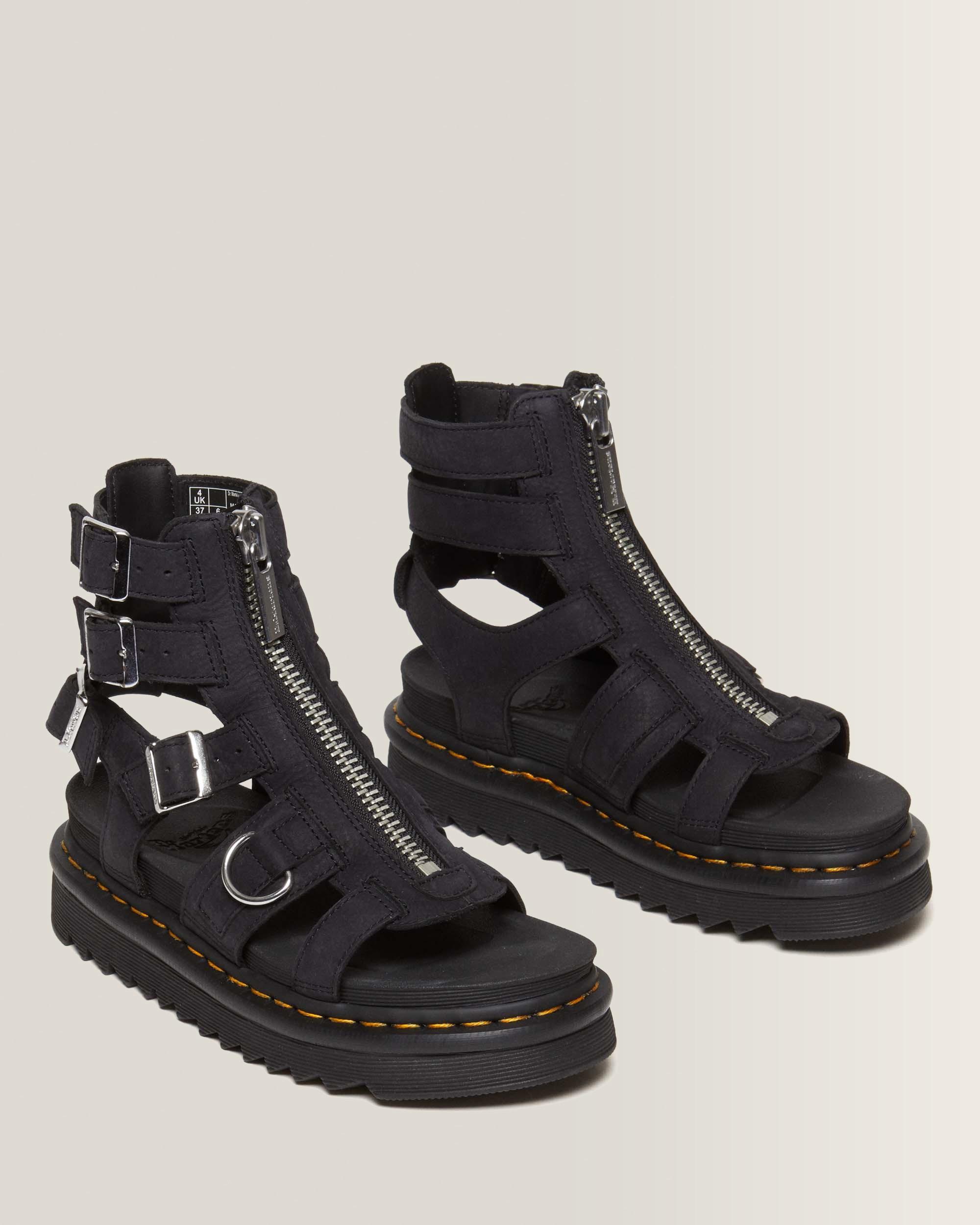 Sandalias Olson de piel Tumbled Nubuck con cremallera