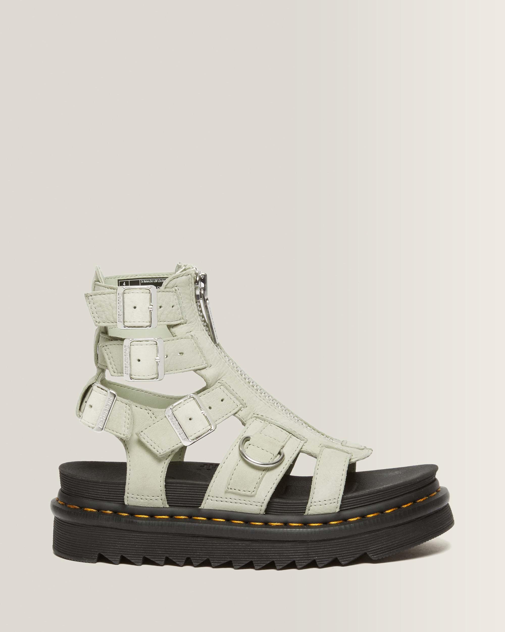 Olson Tumbled Nubuck Leather Gladiator Zip Sandals