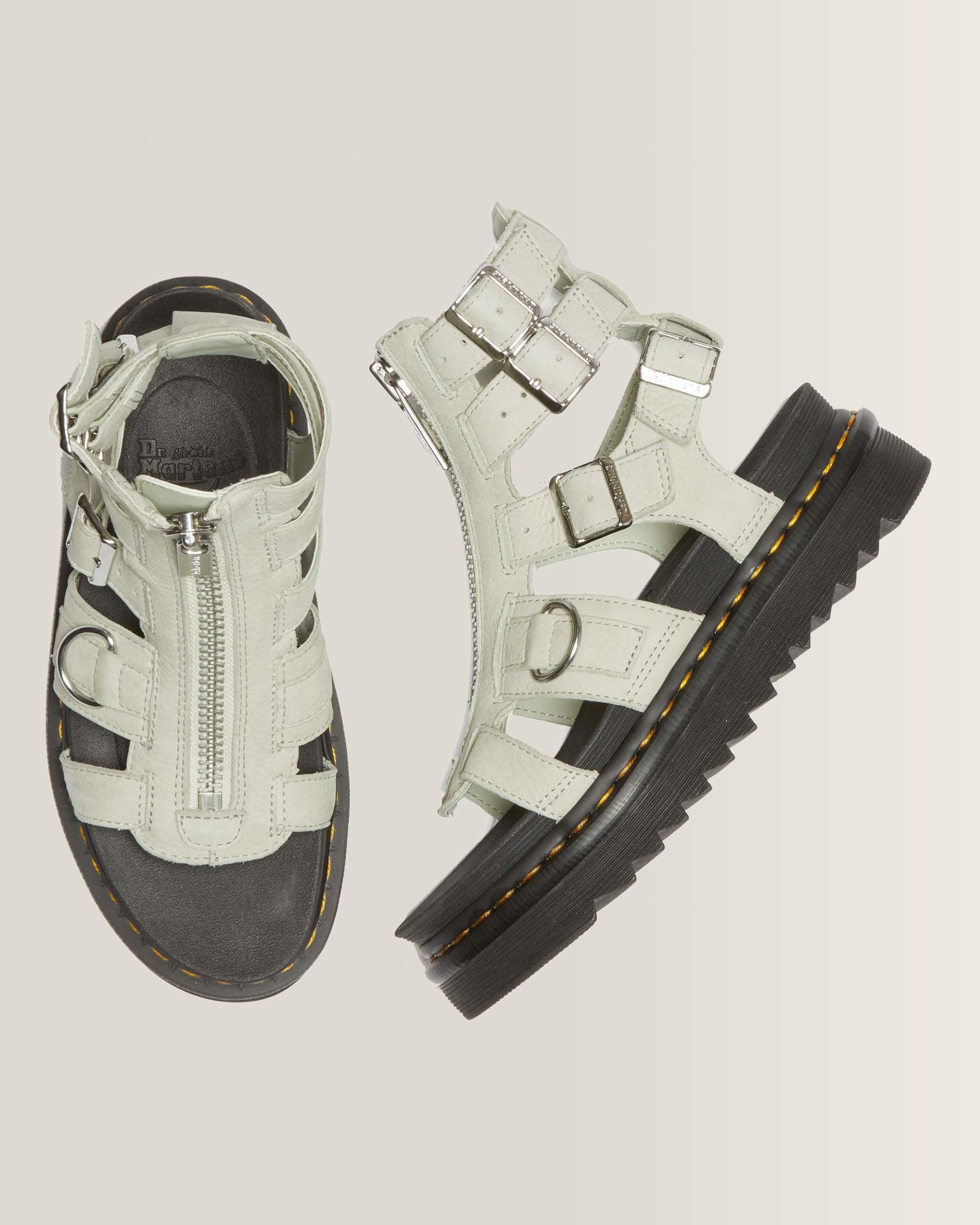 Olson Tumbled Nubuck Leather Gladiator Zip Sandals
