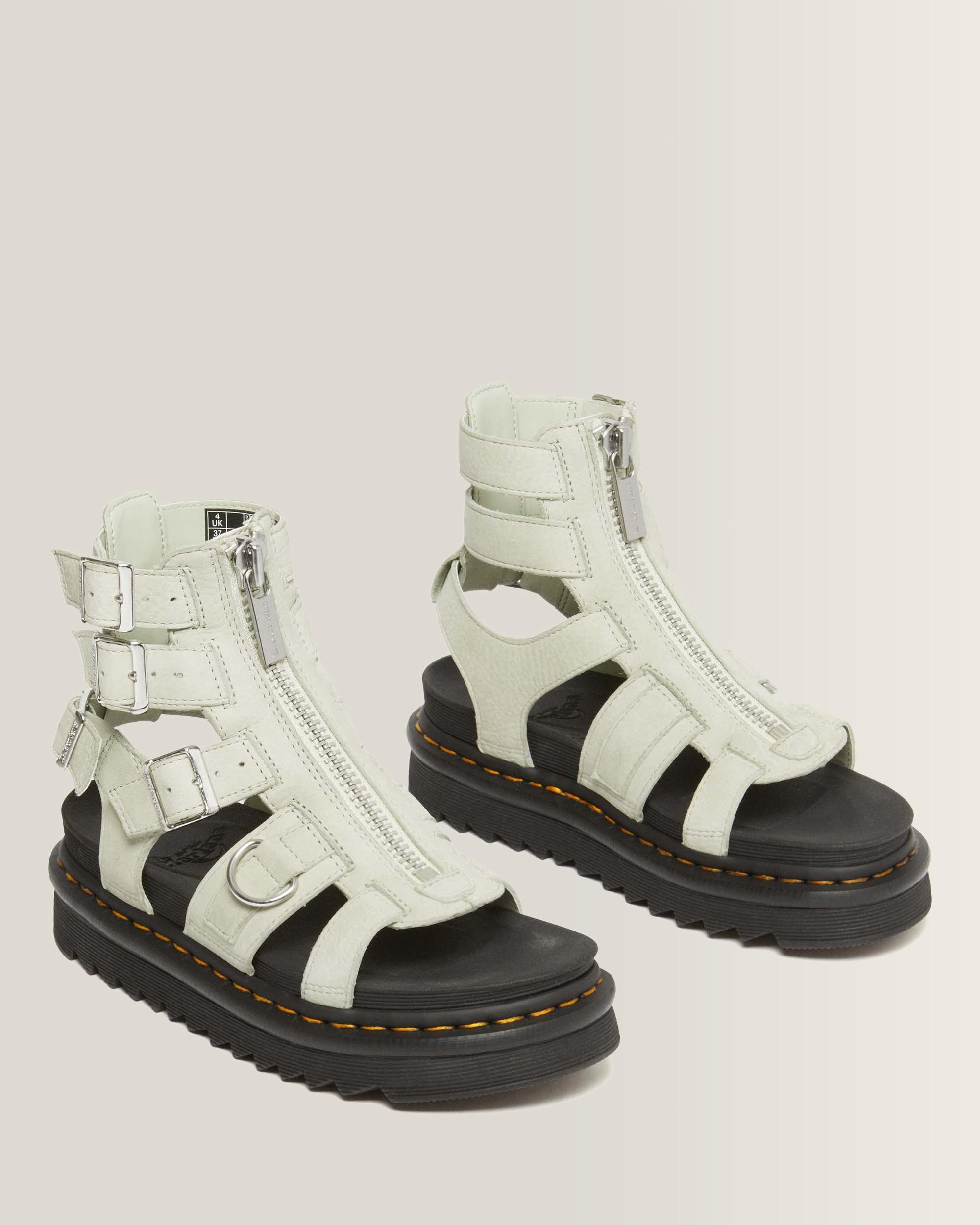 Olson Tumbled Nubuck Leather Gladiator Zip Sandals