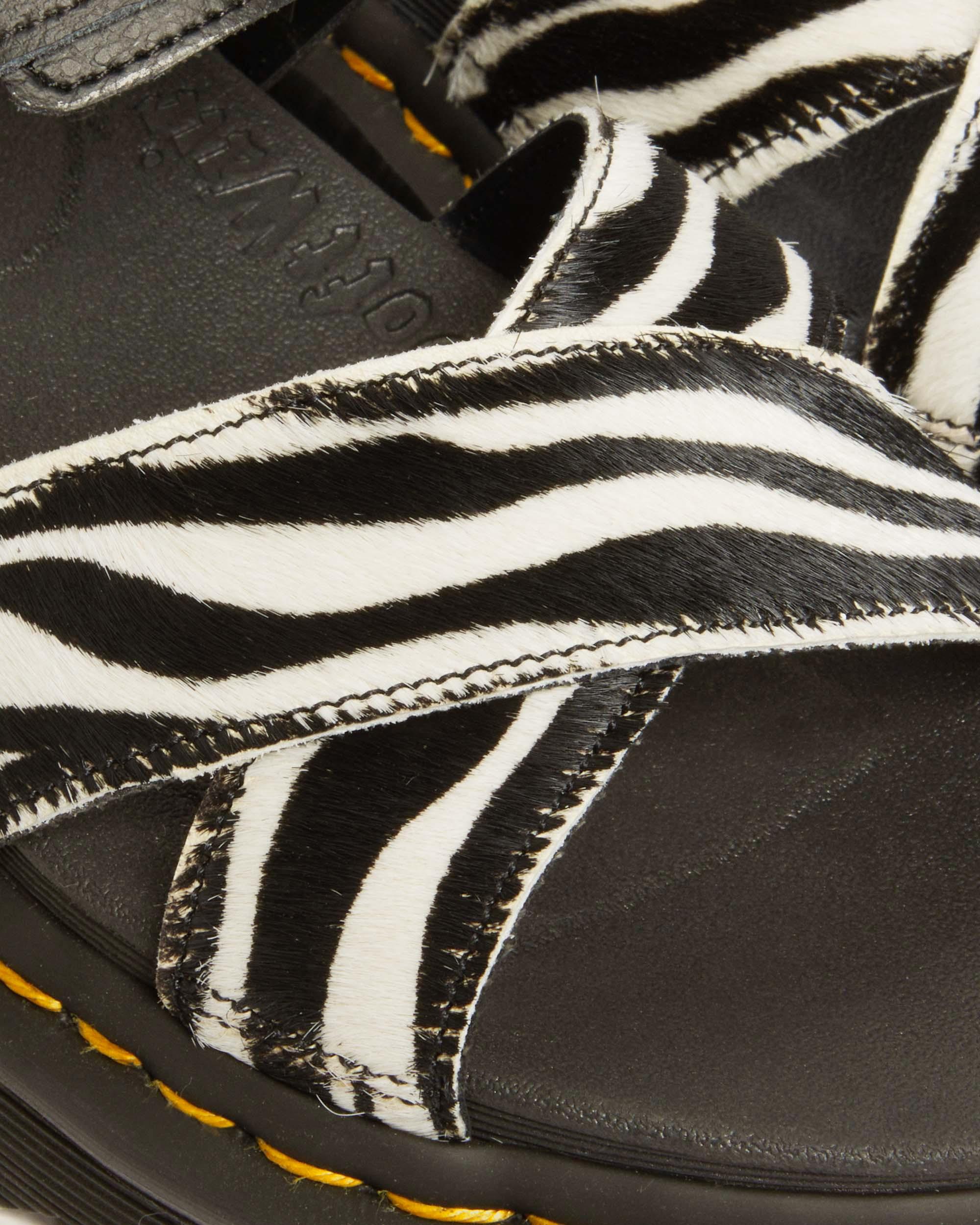 Voss II Hair-On Zebra Print Sandalen
