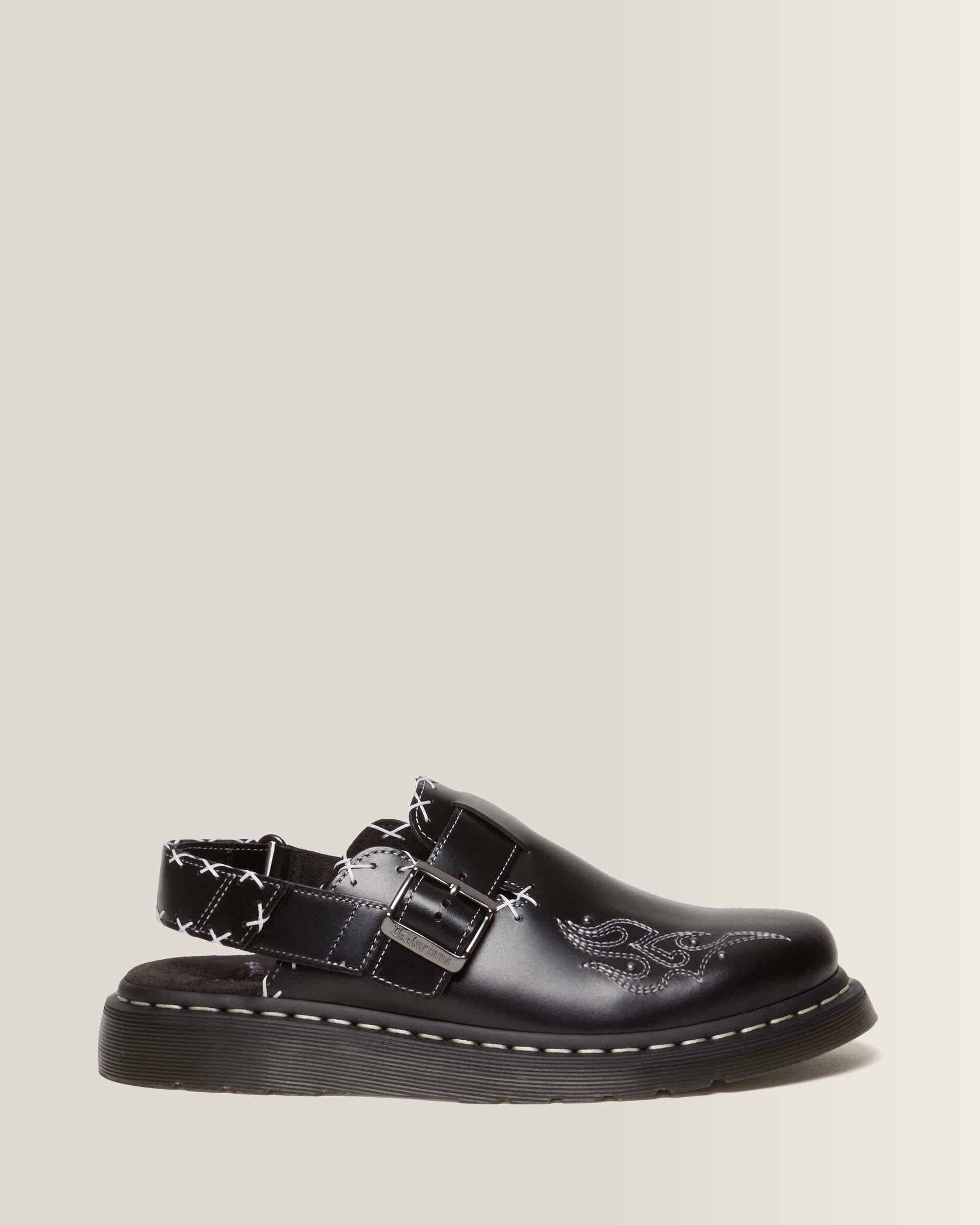 Contrast Stitch-mules i Jorge-læder